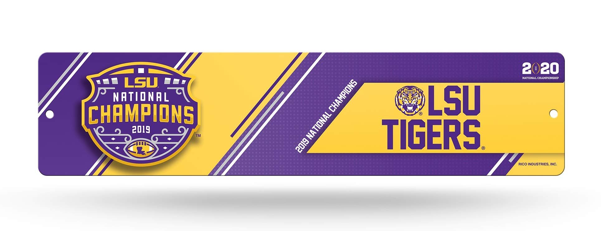 Louisiana State University Tigers LSU 2019 Champions Plastic Street Sign, 16 x 3.5 Inch, Officially Licensed