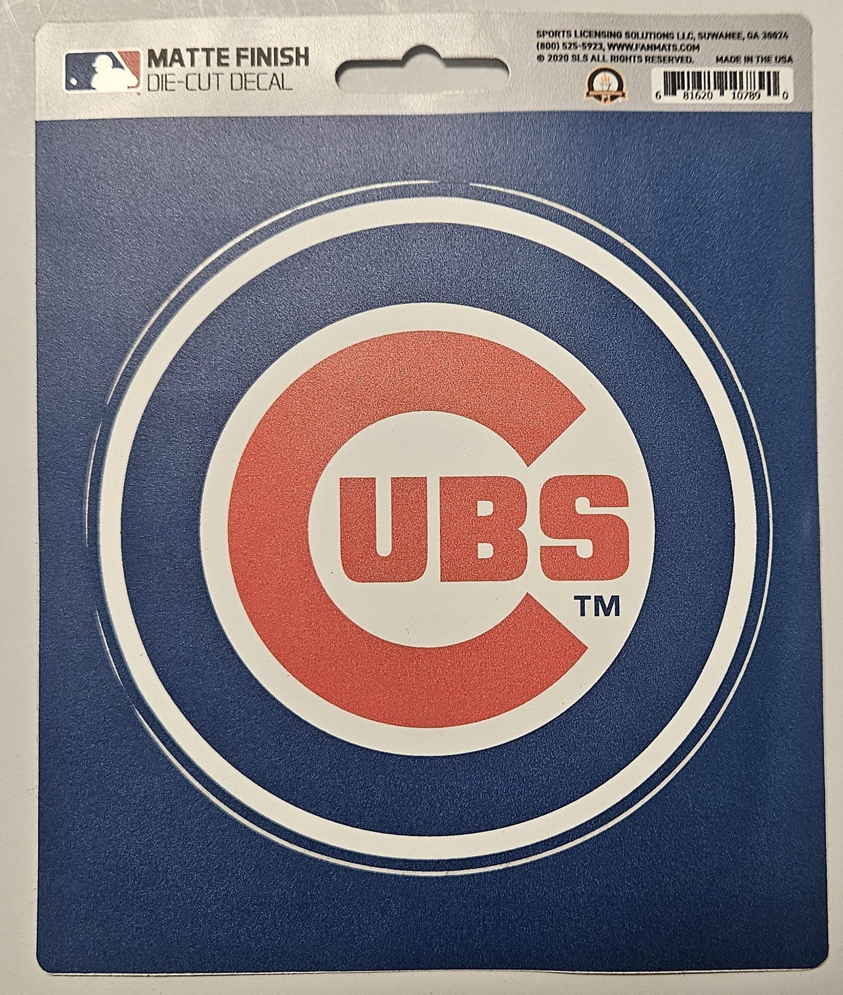 Chicago Cubs 5 Inch Matte Design Die Cut Decal Sticker, Full Adhesive Backing, Peel & Stick, Officially Licensed