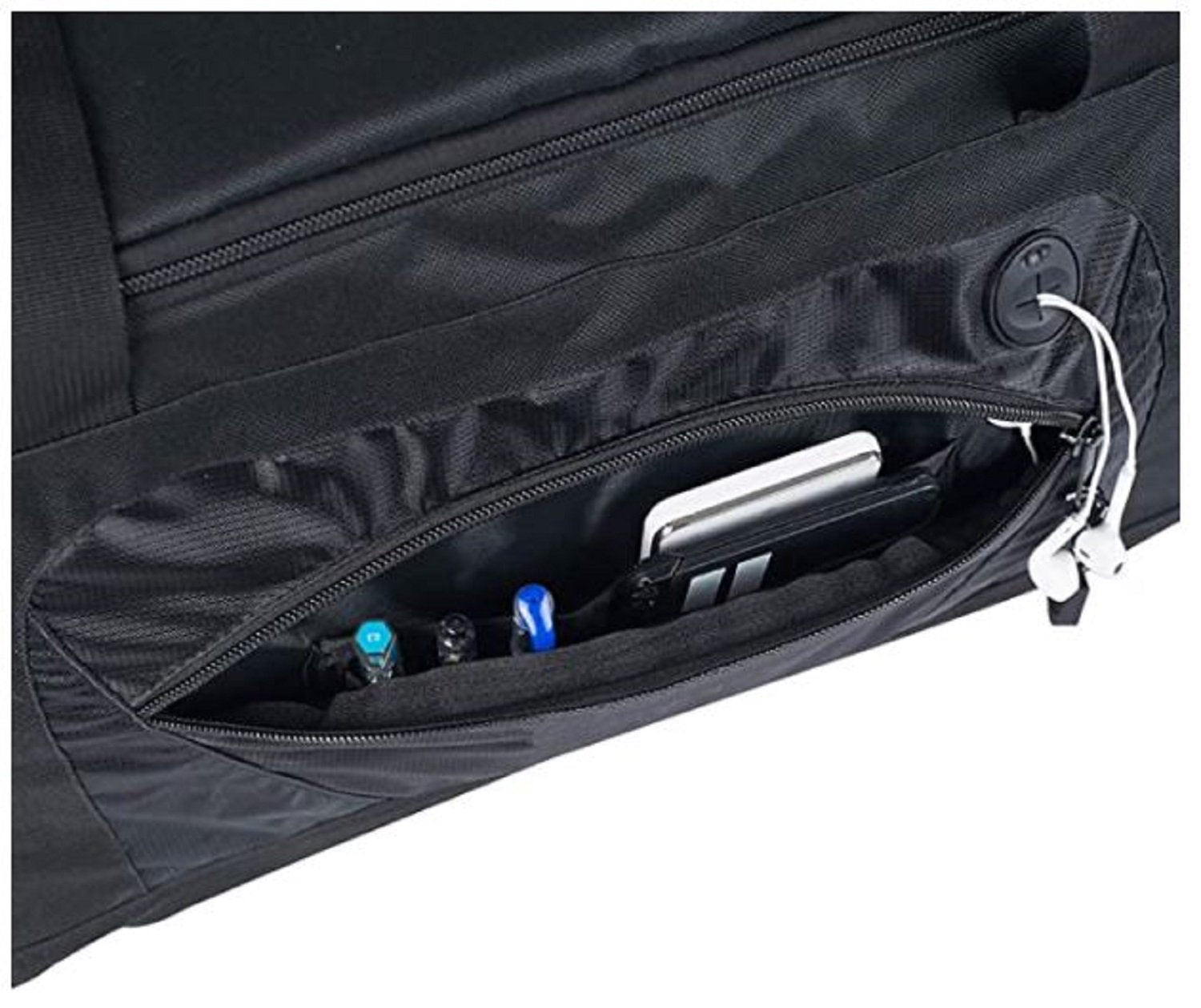 Texas A&M University Aggies Premium Duffel Bag, 20x12x11 Inch, Team Color, Heavy Duty, Black Roadblock Design, Embroidered Logo, Officially Licensed