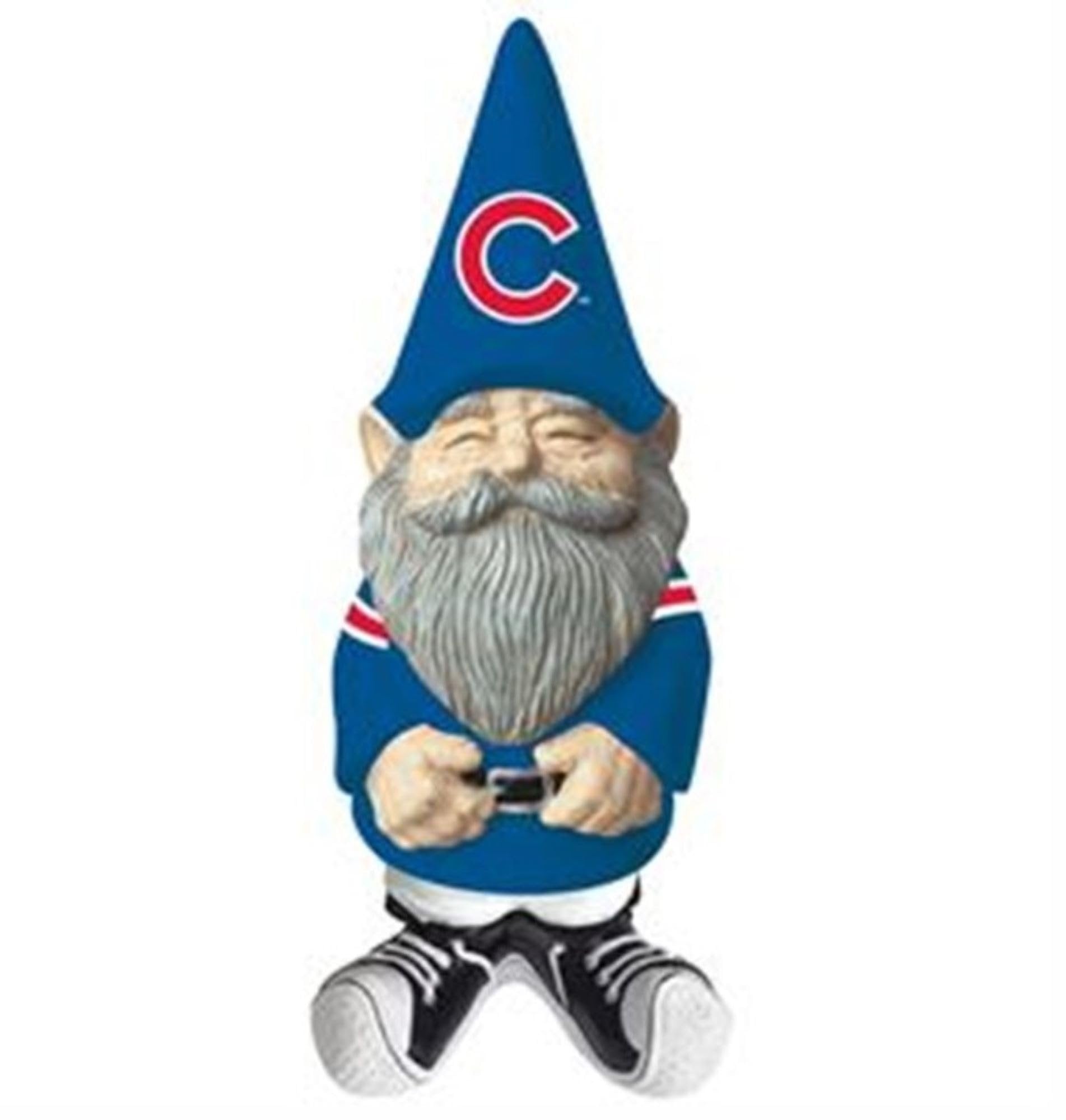 Chicago Cubs Garden Gnome, 11 Inch Hand Painted Resin Statue, Indoor Outdoor Baseball Team Decor, Black Yellow Hat, Officially Licensed
