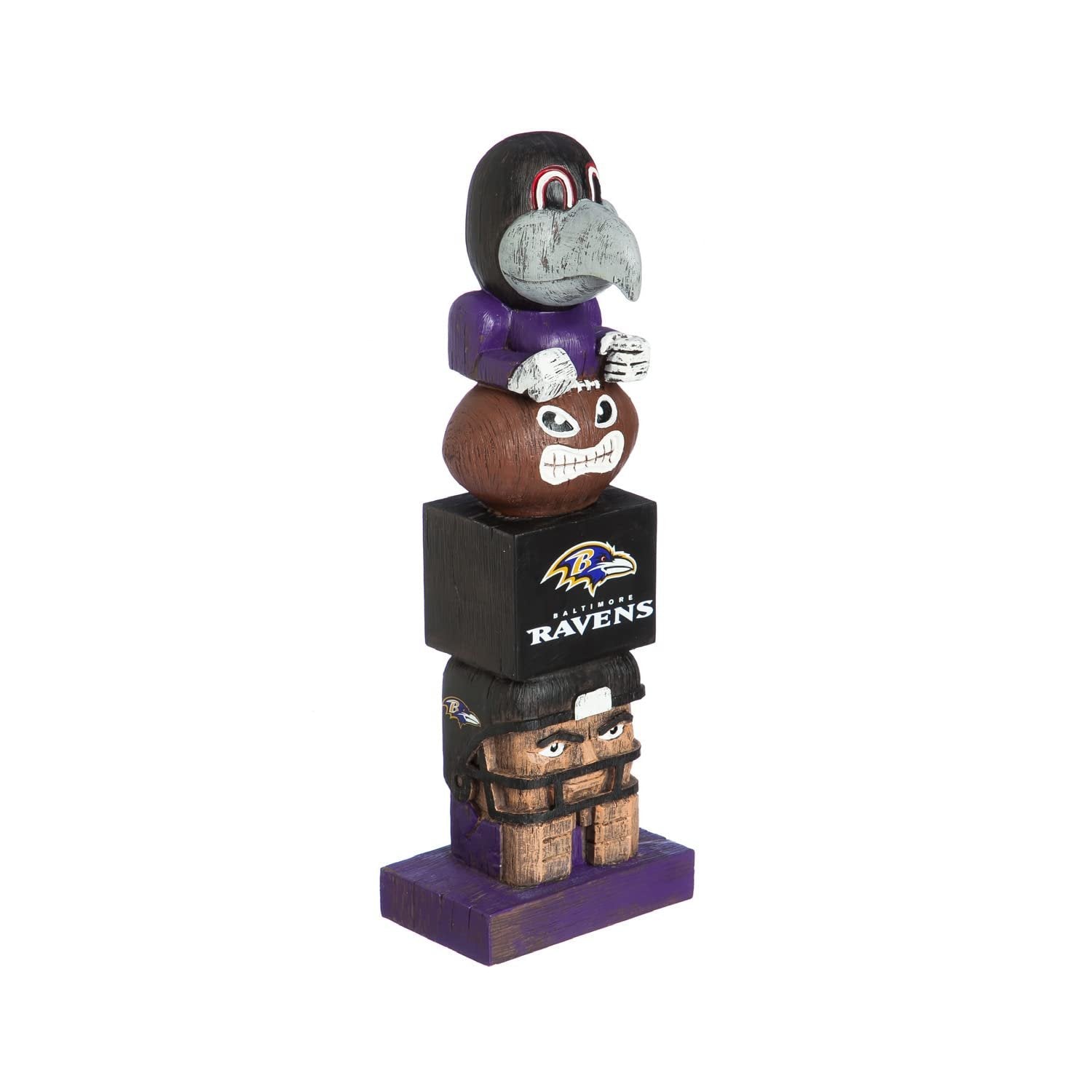 Baltimore Ravens Tiki Totem Garden Statue, Hand Painted Resin, 16 Inch, Indoor Outdoor Decor, Officially Licensed