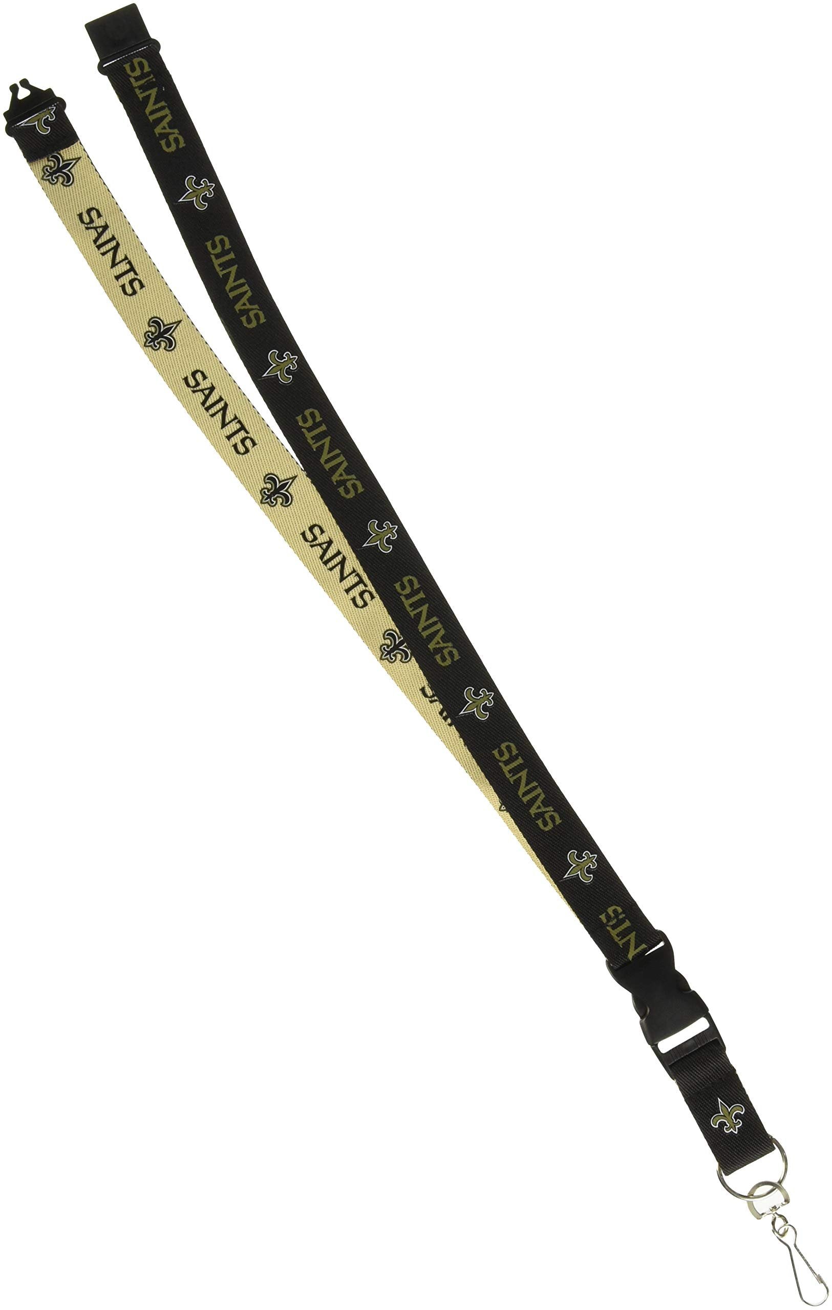 NFL New Orleans Saints Two Tone Lanyard, Black/Gold, One Size