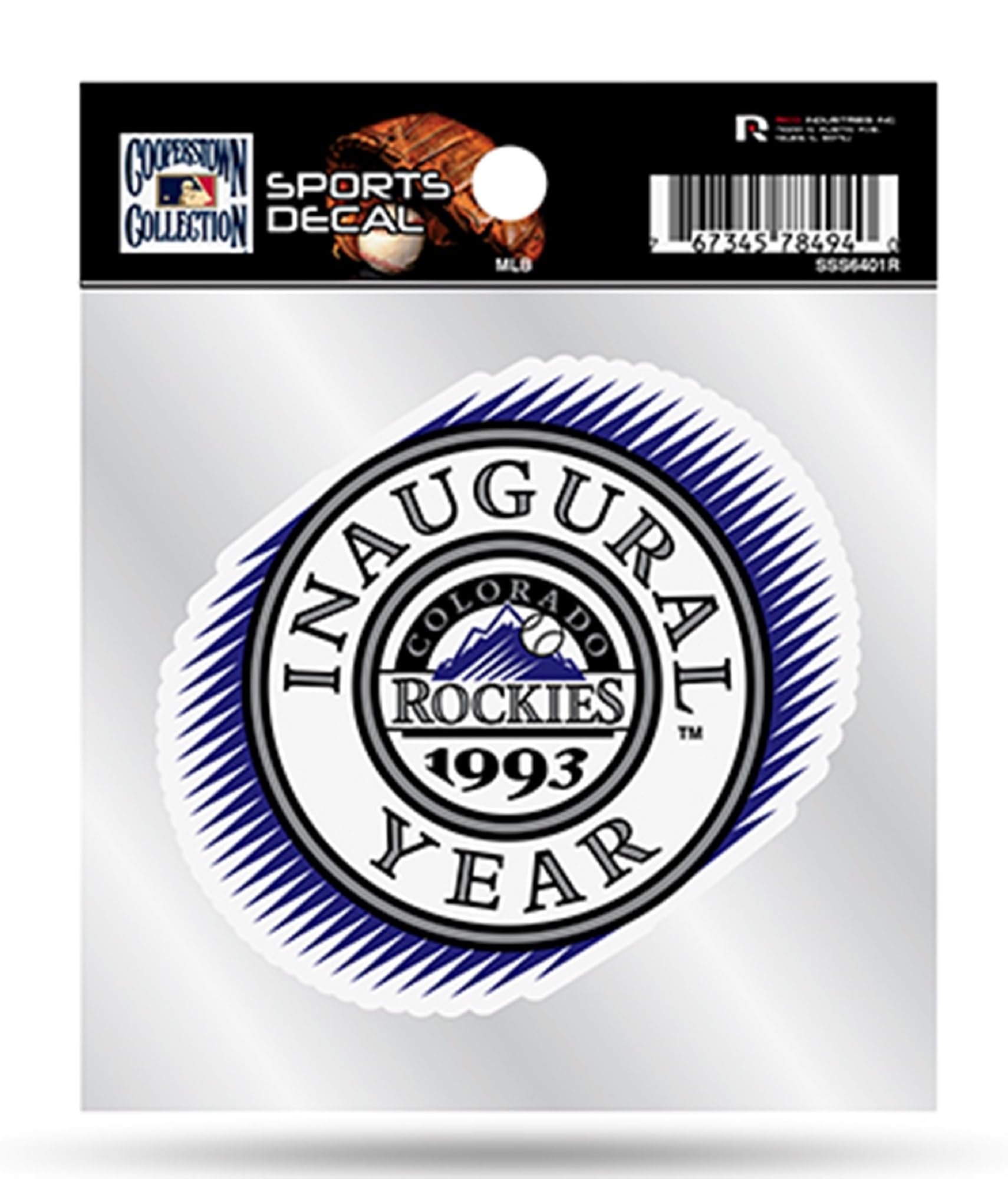 Colorado Rockies 4x4 Inch Die Cut Decal Sticker, Retro Logo, Clear Backing, Officially Licensed