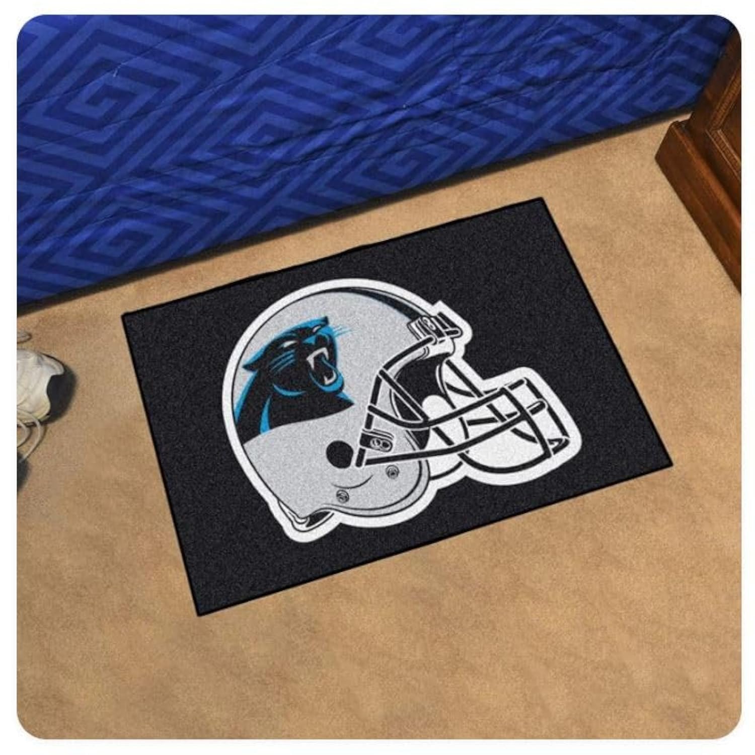 Carolina Panthers Floor Mat Area Rug, 20x30 Inch, Nylon, Anti-Skid Backing, Officially Licensed