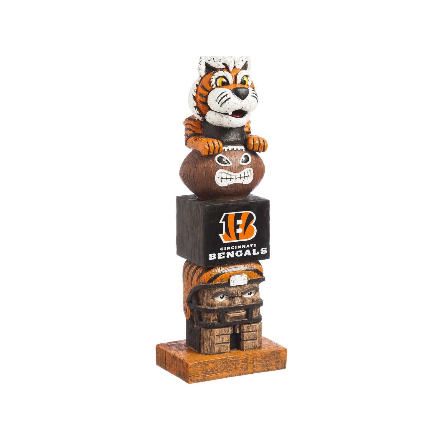 Cincinnati Bengals Tiki Totem Garden Statue, Hand Painted Resin, 16 Inch, Indoor Outdoor Decor, Officially Licensed