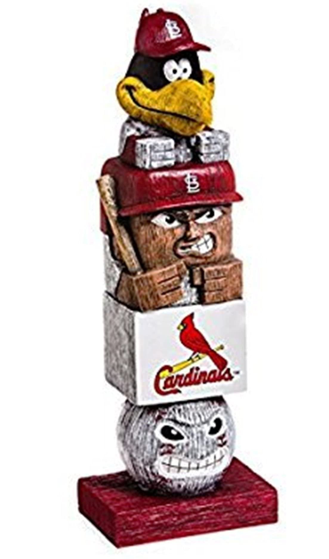 St Louis Cardinals Tiki Totem Garden Statue, Hand Painted Resin, 16 Inch, Indoor Outdoor Decorative Sports Mascot, Officially Licensed