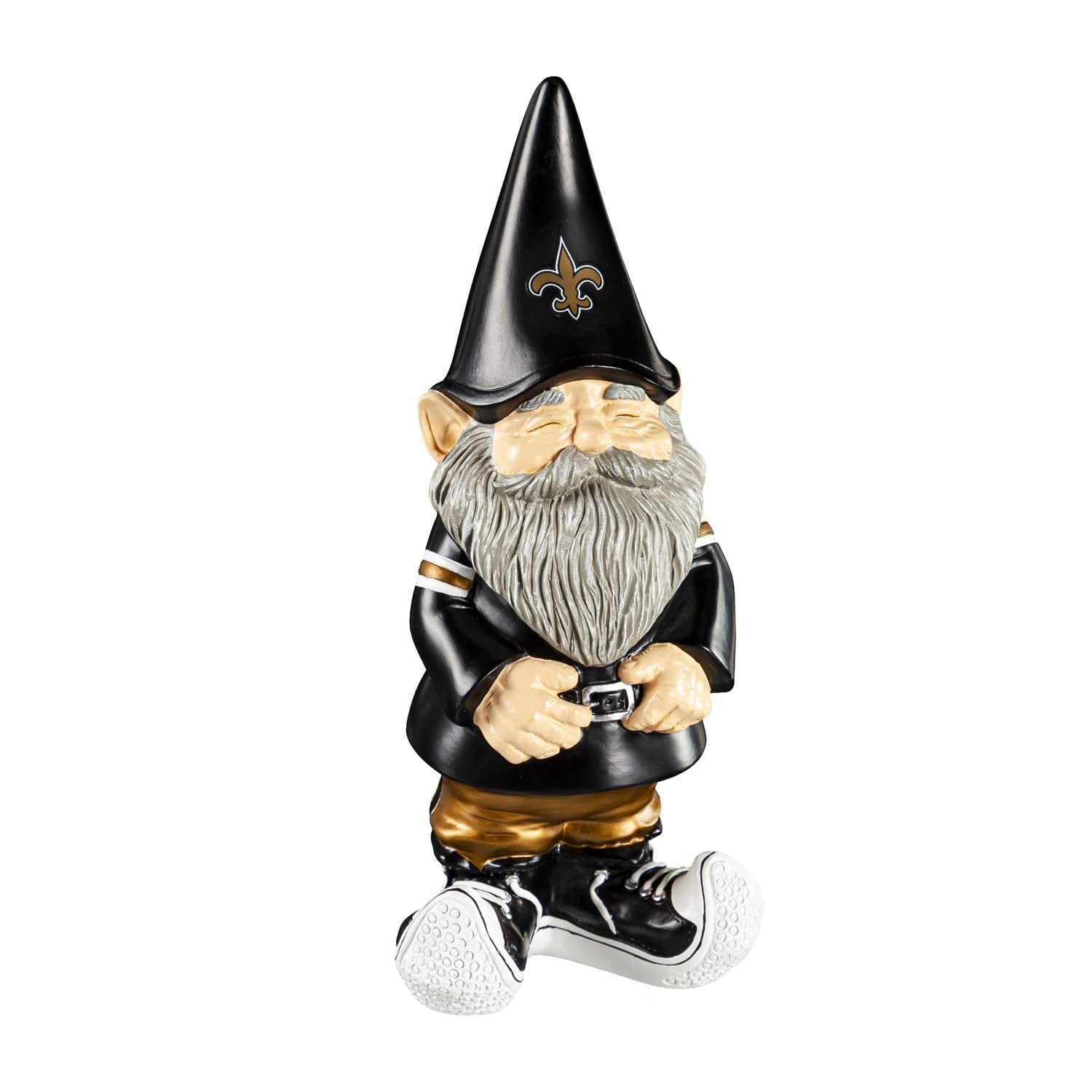 New Orleans Saints Garden Gnome, 11 Inch Hand Painted Resin Statue, Indoor Outdoor Decor, Officially Licensed