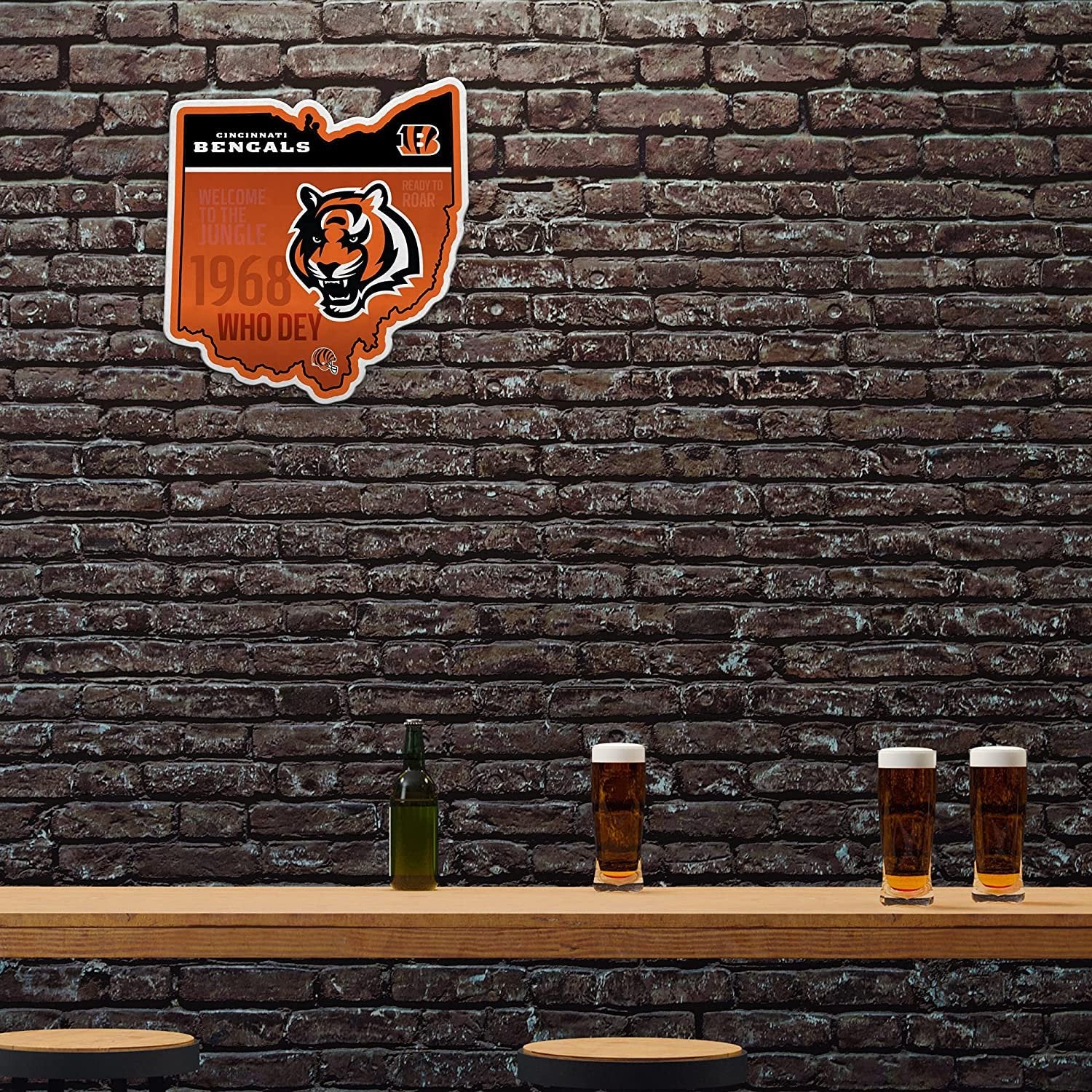 Cincinnati Bengals Pennant State Shape 18 Inch Soft Felt