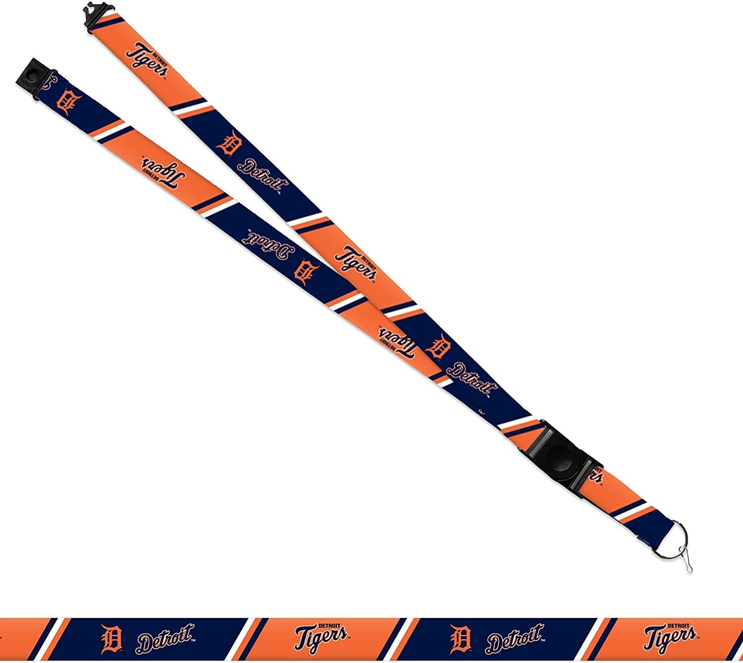 Detroit Tigers Lanyard Keychain Double Sided Breakaway Safety Design Adult 18 Inch