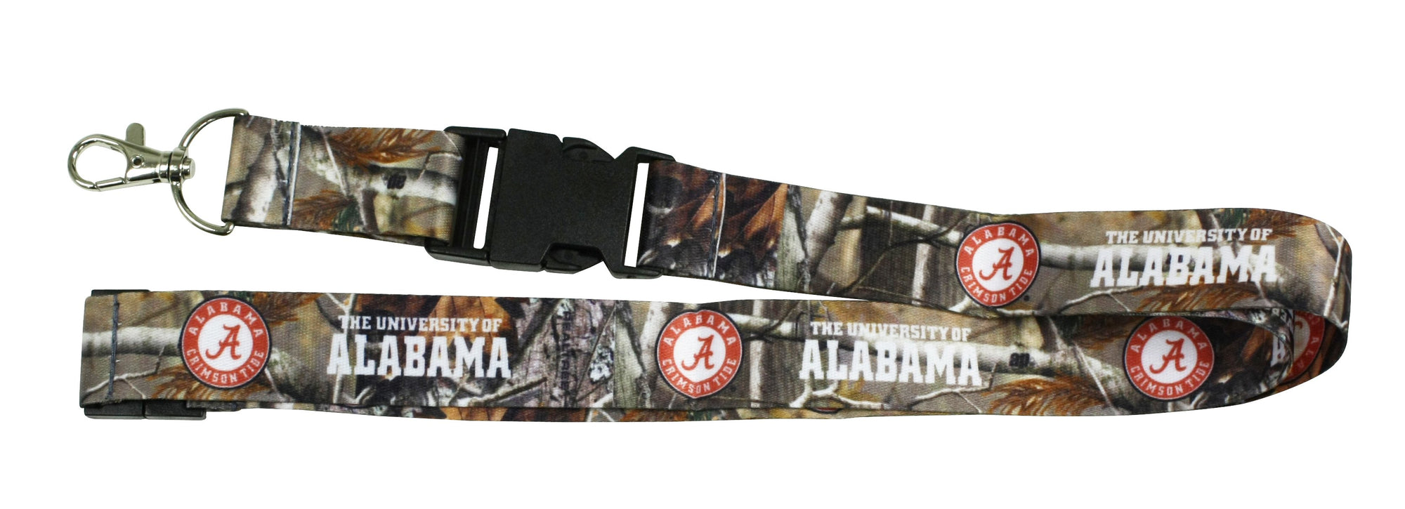 University of Alabama Crimson Tide Realtree Xtra® Premium Lanyard Keychain Double Sided Detachable Design, Camo Styling, Adult 22 Inch