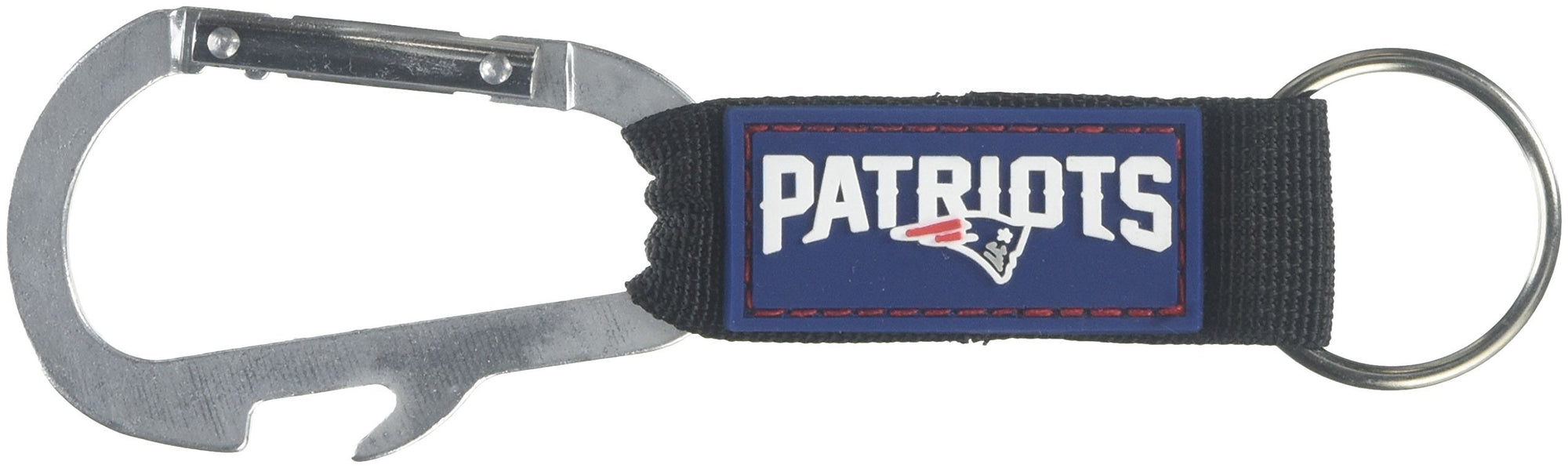 New England Patriots Premium Carabiner Clip Keychain Bottle Opener Combo