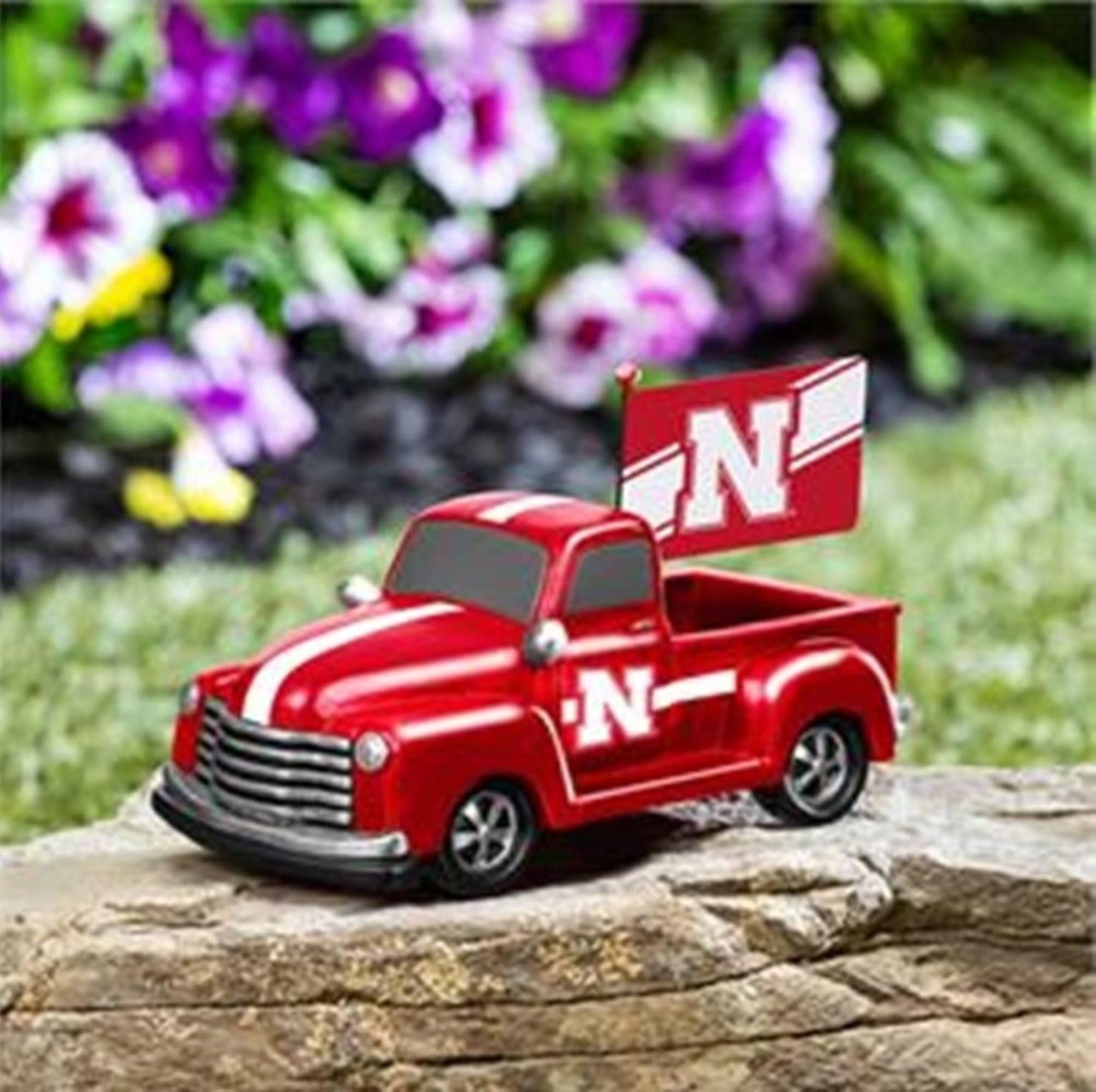 University of Nebraska Cornhuskers 9 Inch Metal Rally Truck Statue, Outdoor Garden or Indoor Fan Decor, Sports Fan Collectible Figurine, Officially Licensed