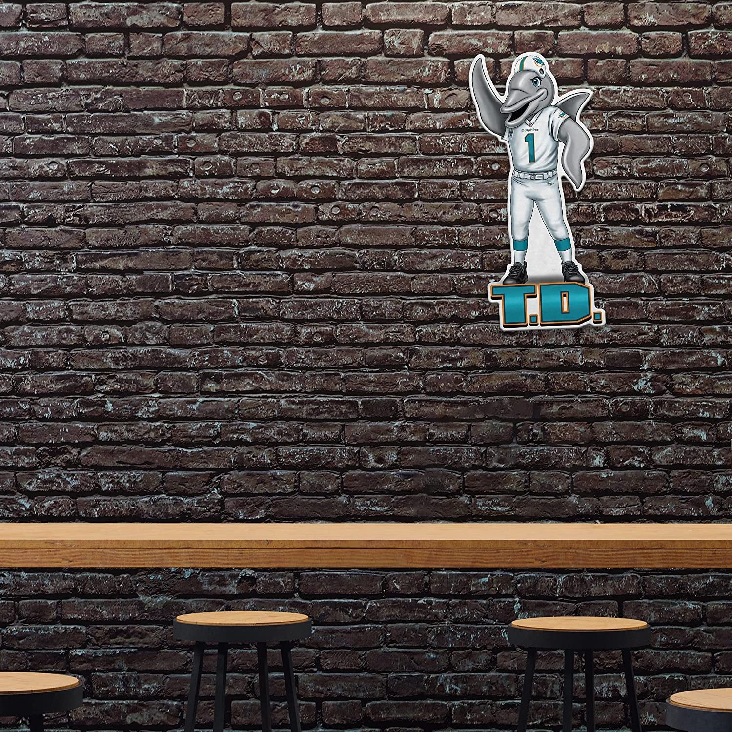 Miami Dolphins Pennant Mascot Logo 18 Inch Soft Felt