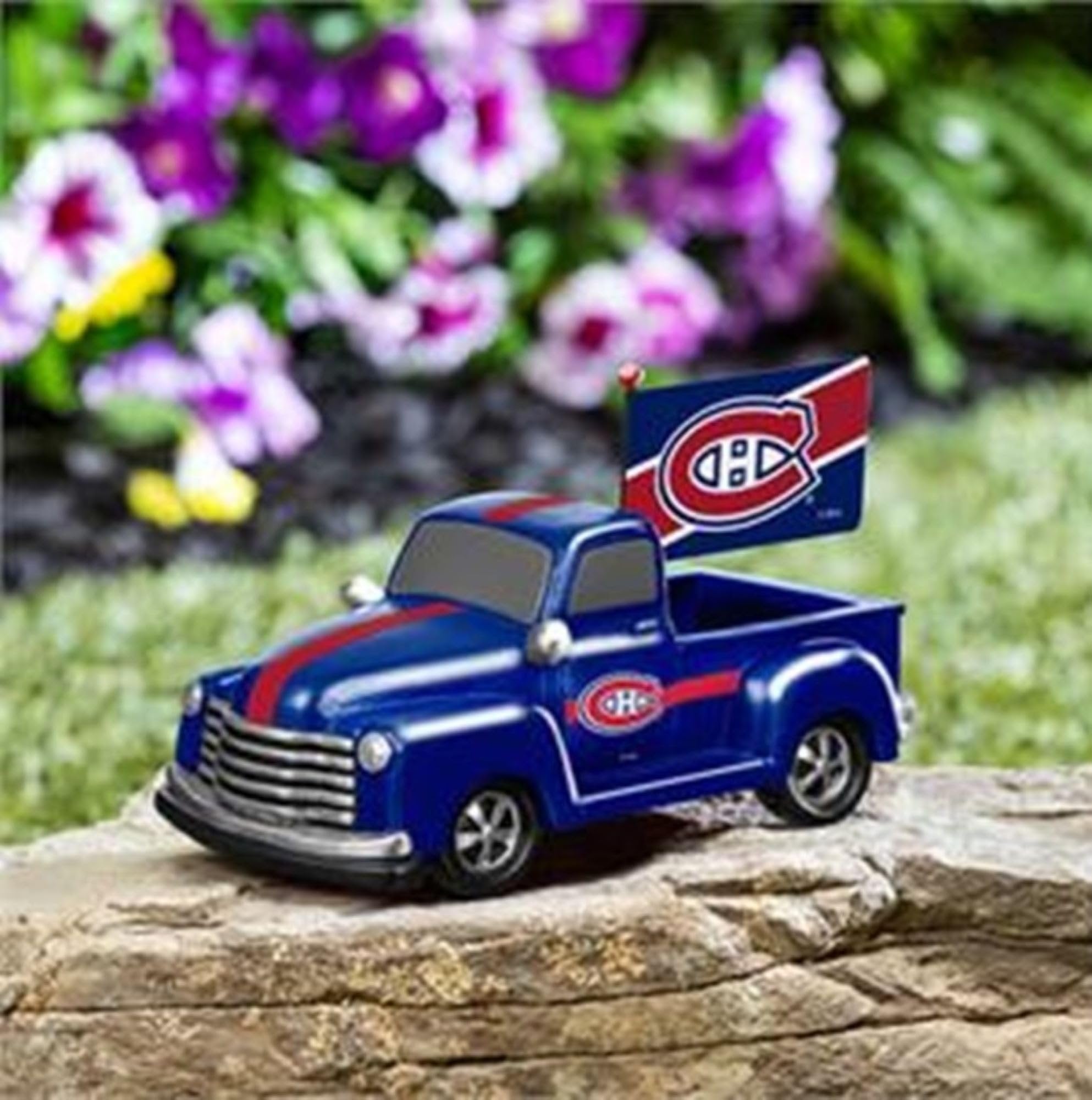 Montreal Canadiens 9 Inch Metal Rally Truck Statue, Outdoor Garden or Indoor Fan Decor, Sports Fan Collectible Figurine, Officially Licensed