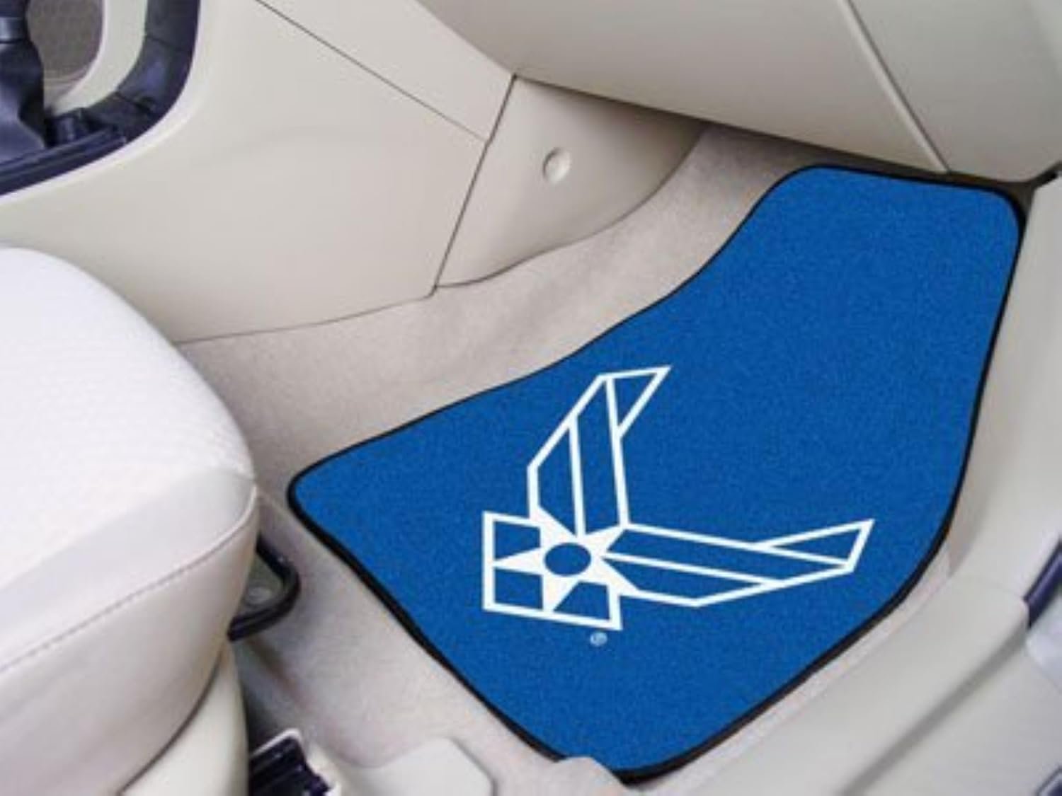 United States Air Force Military 2-Piece Vehicle Carpet Mat Set, Front Row Automotive Floor Mats, Non-Slip Backing, 18x27 Inch Each, Team Colors, Officially Licensed