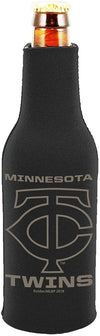 Minnesota Twins 2-Pack Tonal Black Design Zipper Bottle Neoprene Beverage Insulator Holder Baseball
