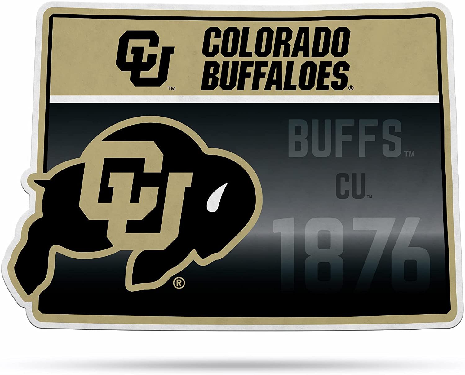 University of Colorado Buffaloes 18 Inch Super Soft Felt Pennant, State Shape, Wall Decoration