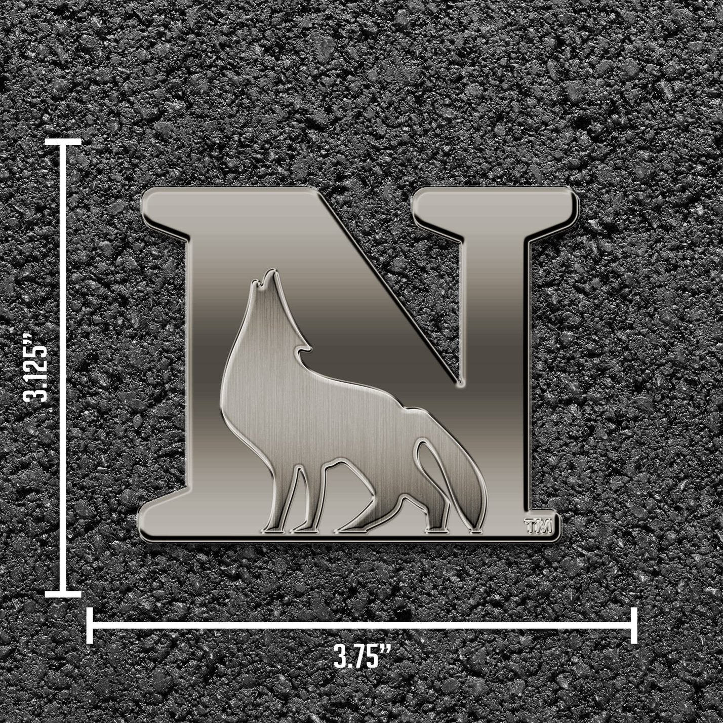 Rico Industries NCAA Newberry Wolves Antique Auto Emblem Antique Nickel Auto Emblem for Car/Truck/SUV