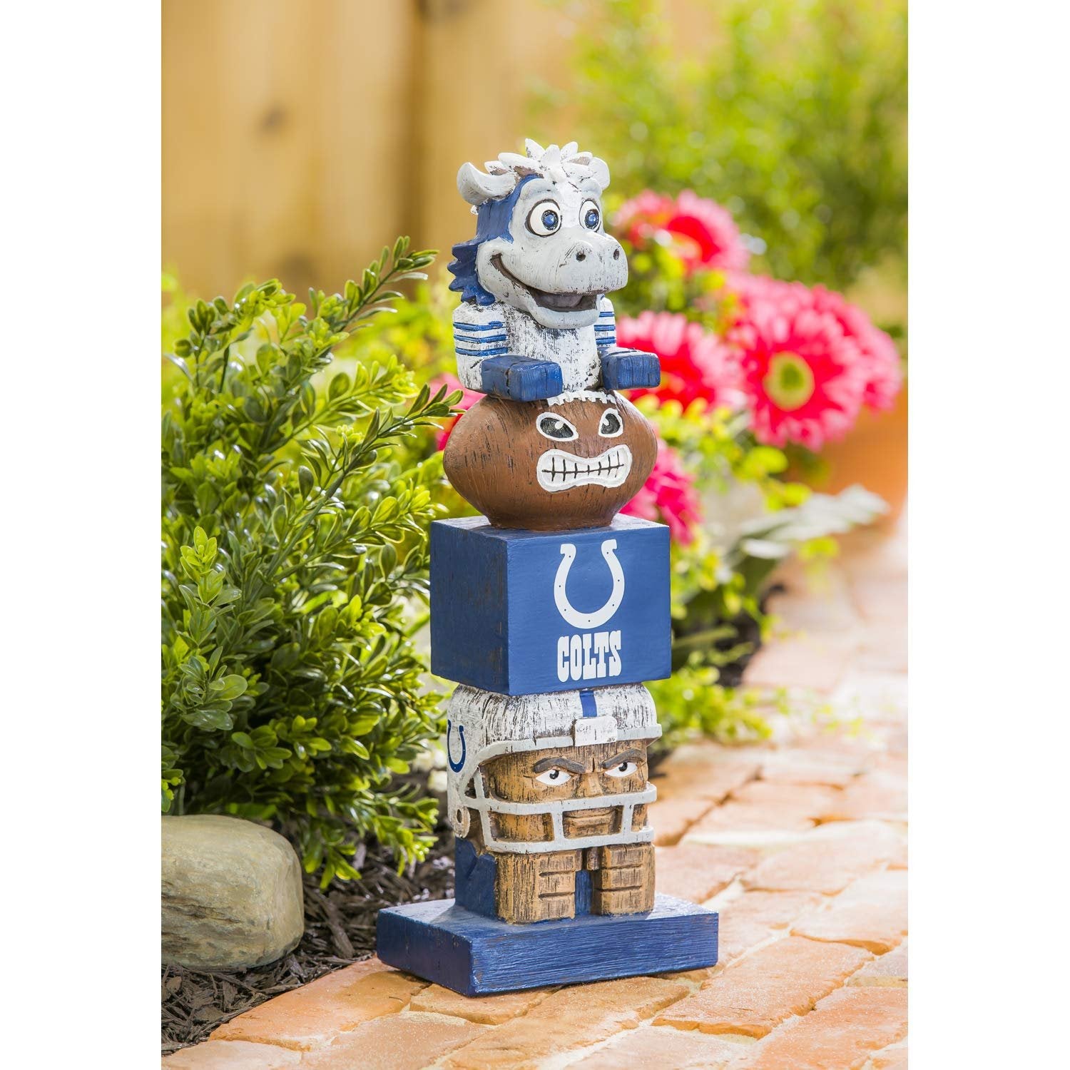 Indianapolis Colts Tiki Totem Garden Statue, Hand Painted Resin, 16 Inch, Indoor Outdoor Decor, Officially Licensed