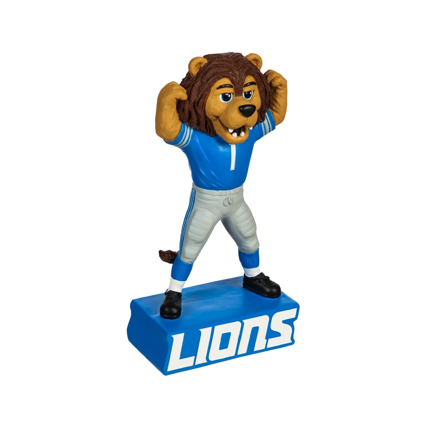 Detroit Lions Team Mascot Garden Statue, Hand Painted Resin, 12 Inch, Indoor Outdoor Decorative Sports Mascot, Officially Licensed