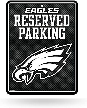 Philadelphia Eagles Metal Wall Parking Sign, 8.5x11 Inch, Carbon Fiber Design, Great for Man Cave, Bed Room, Office, Home Decor