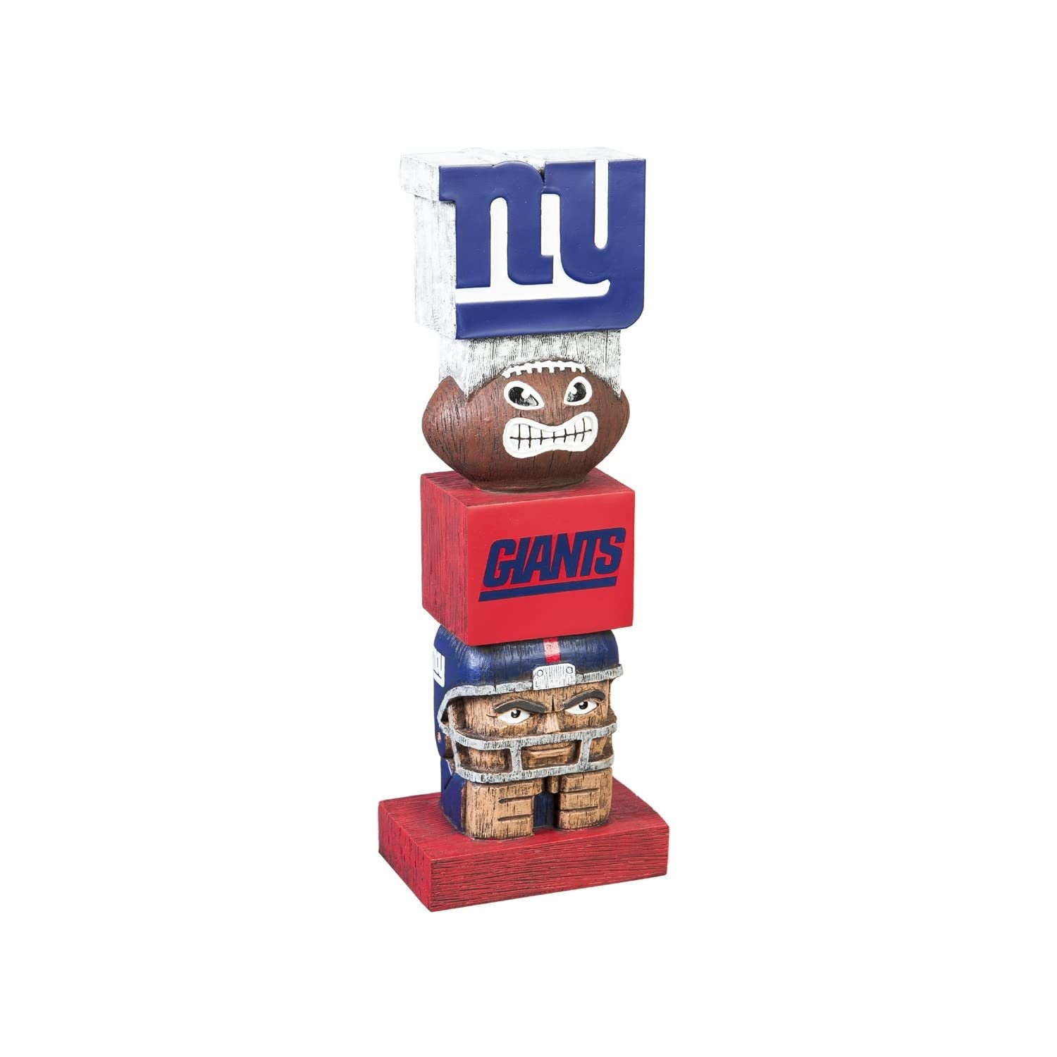 New York Giants Garden Statue, Tiki Totem Style, Logo Design, Outdoor or Indoor Use, 16 Inch Tall, Beautiful Hand Painted Resin Construction