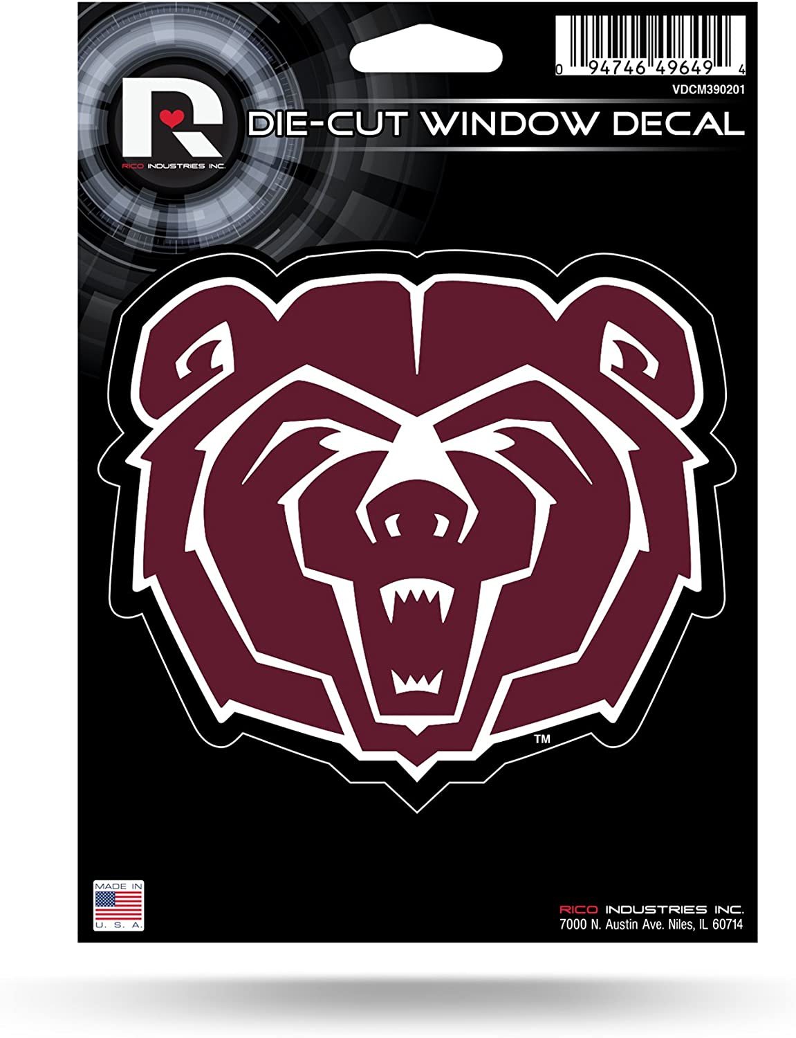 Missouri State University Bears 5 Inch Die Cut Flat Vinyl Decal Sticker Adhesive Backing