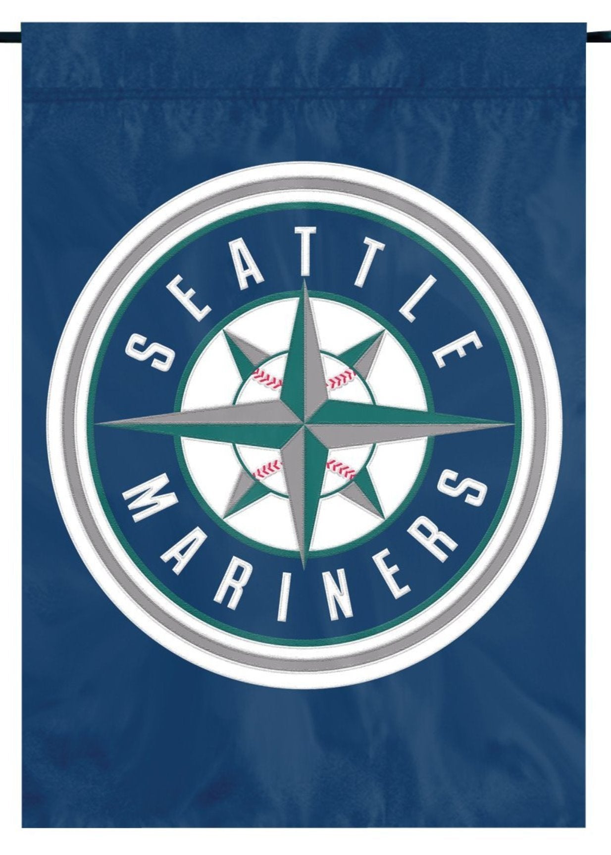 Seattle Mariners Premium Garden Flag Banner, Applique Embroidered, 12.5x18 Inch, Officially Licensed