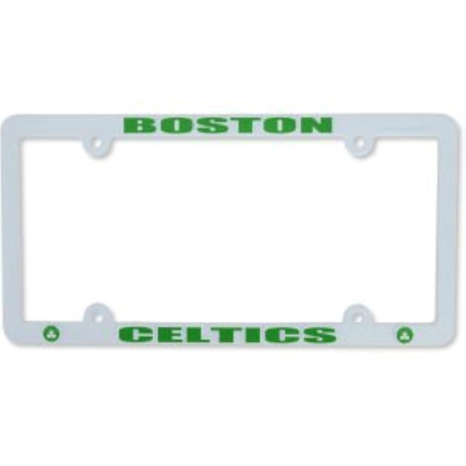 Boston Celtics License Plate Frame Tag Cover, White Plastic, 12x6 Inch, Officially Licensed