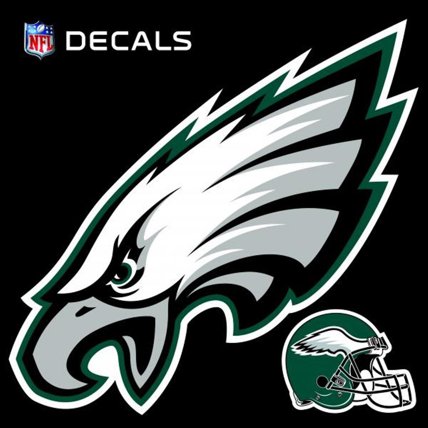 Philadelphia Eagles 12 Inch Logo Decal Sticker, Flat Vinyl, Removable Repositionable, Auto Home