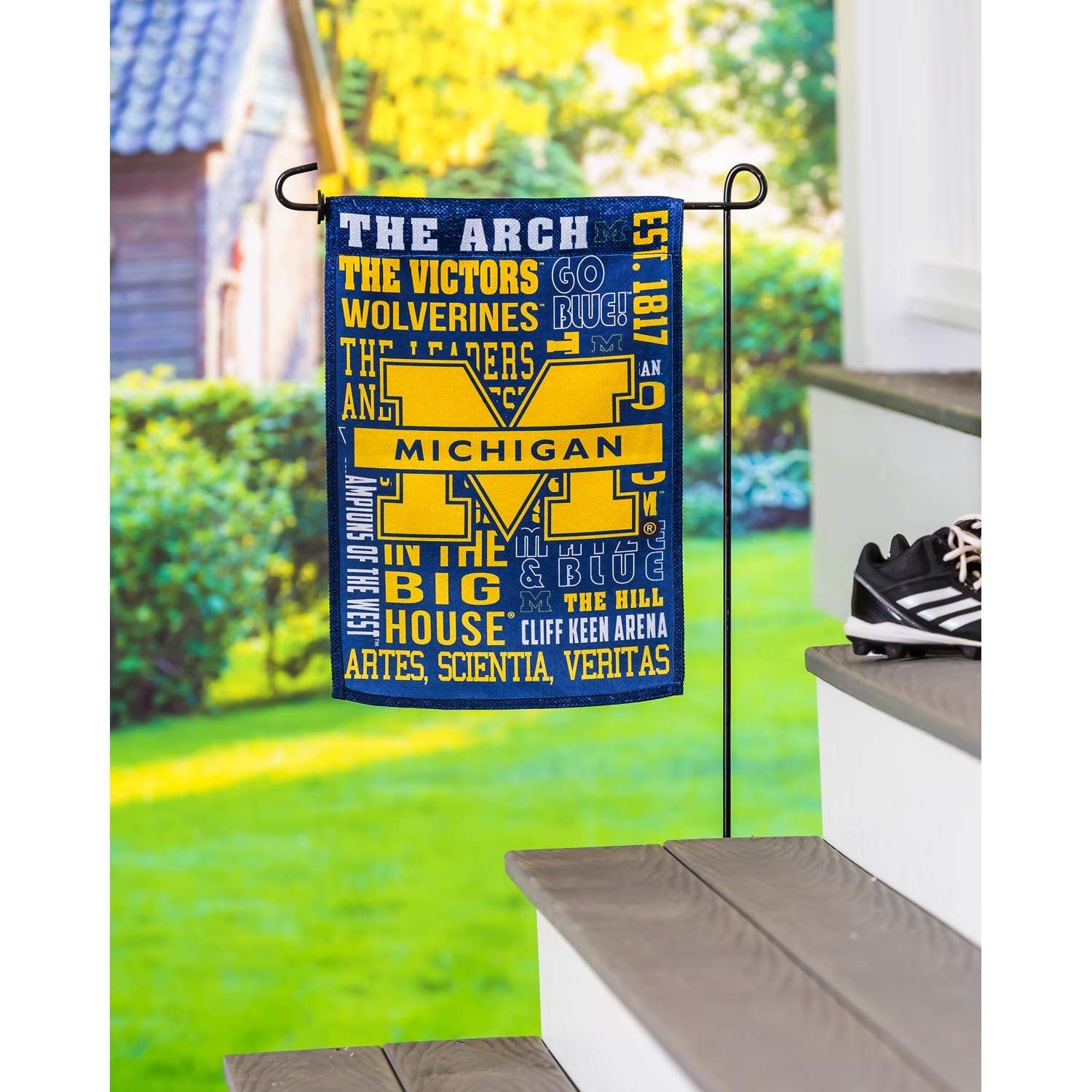 University of Michigan Wolverines Premium Double Sided Garden Flag Banner, Fan Rules Design, 13x18 Inch, Display Stand Sold Seperately, Officially Licensed