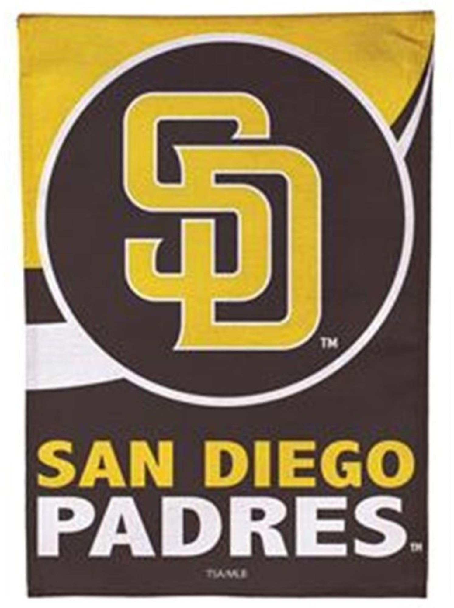 San Diego Padres Premium Double Sided Garden Flag Banner, Wave Design, Burlap, 13x18 Inch, Outdoor, Display Pole Sold Separately