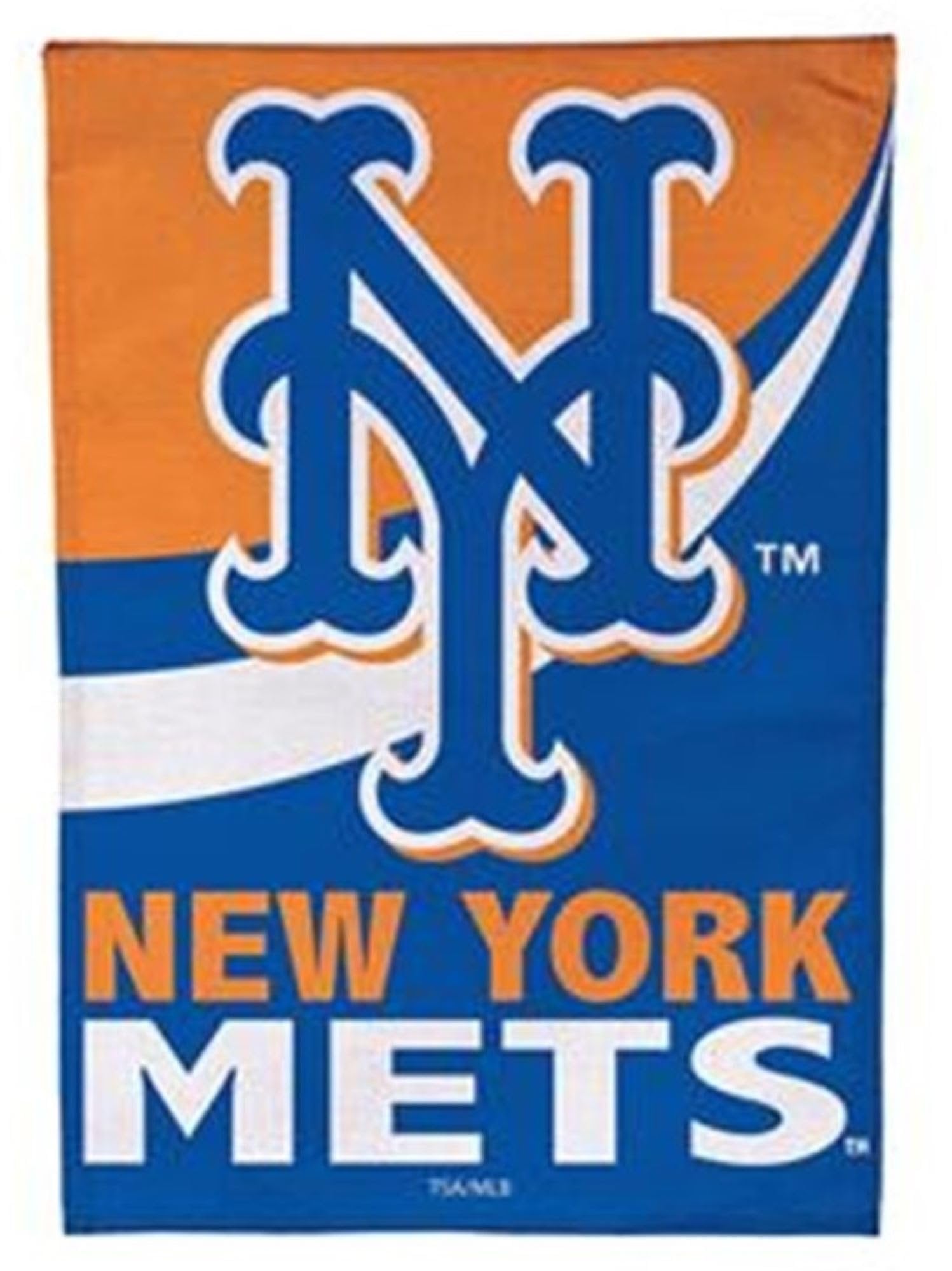 New York Mets Premium Double Sided Burlap Garden Flag Banner, Wave Design, 13x18 Inch, Outdoor, Display Pole Sold Separately