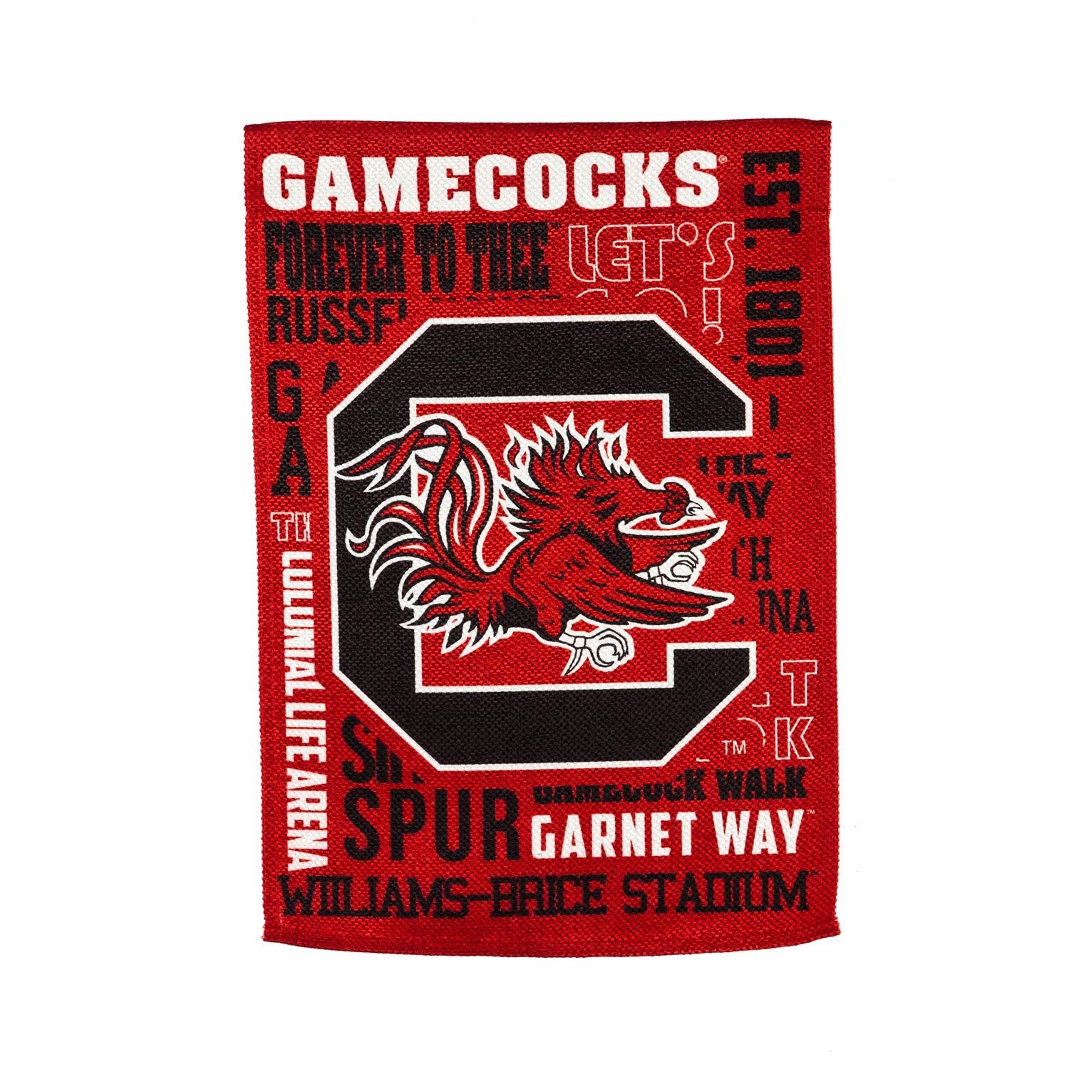 University of South Carolina Gamecocks Premium Double Sided Garden Flag Banner, Fan Rules Design, 13x18 Inch, Display Stand Sold Seperately, Officially Licensed