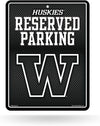 University of Washington Huskies Metal Parking Novelty Wall Sign 8.5 x 11 Inch Carbon Fiber Design