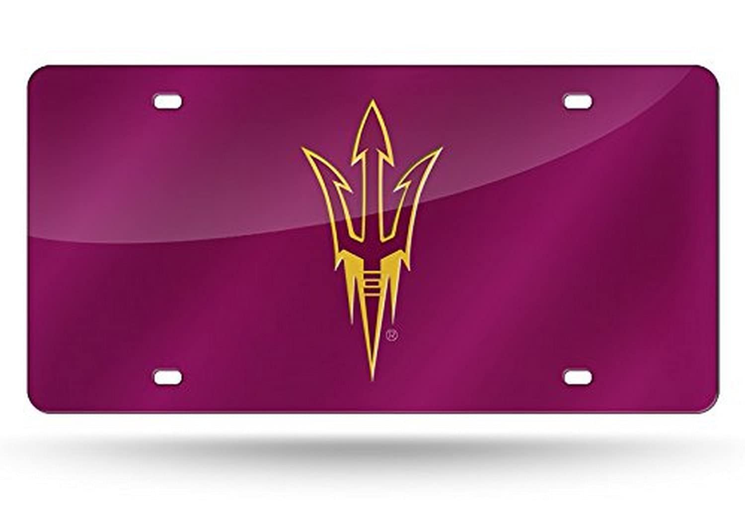 Arizona State University Sun Devils Premium Laser Cut Tag License Plate, Red Mirrored Acrylic Inlaid, 12x6 Inch