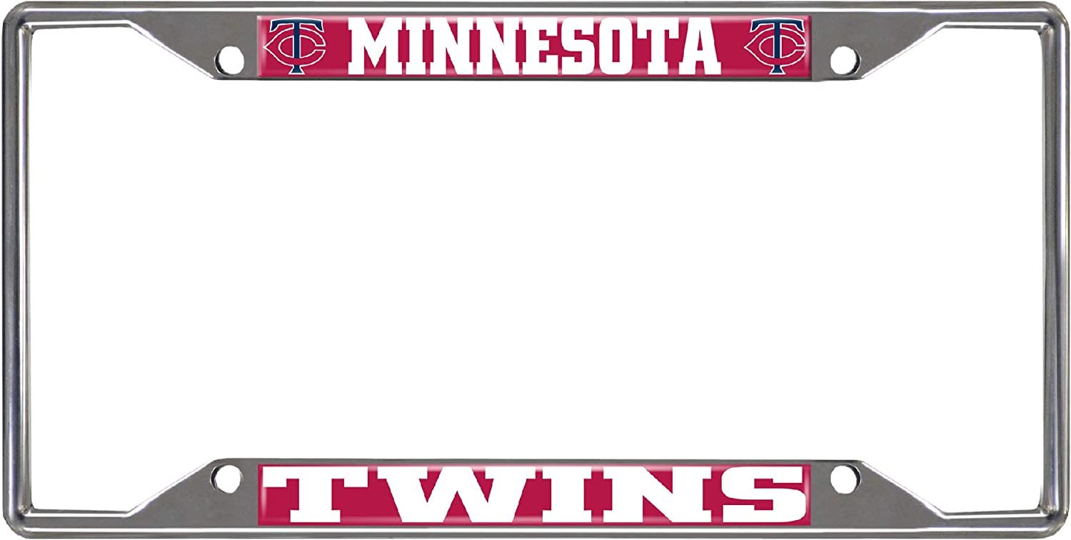 Minnesota Twins Metal License Plate Frame Tag Cover Chrome 6x12 Inch
