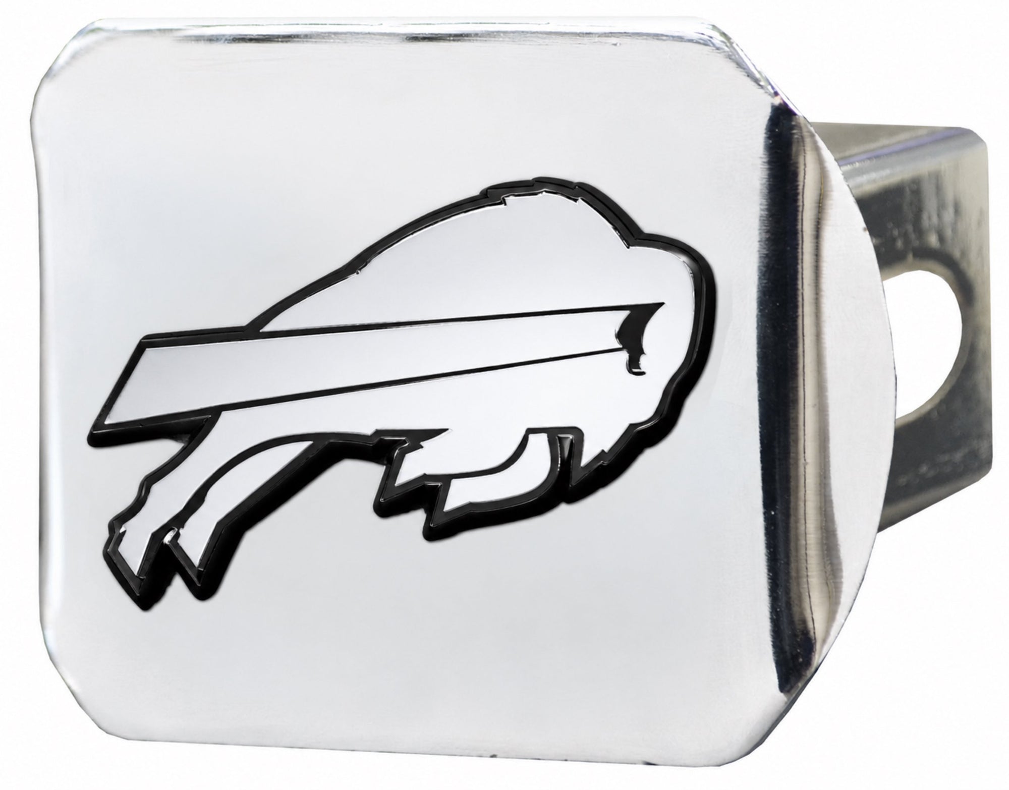 Buffalo Bills Hitch Cover Premium Solid Metal with Raised Chrome Metal Emblem 2" Square Type III, Officially Licensed