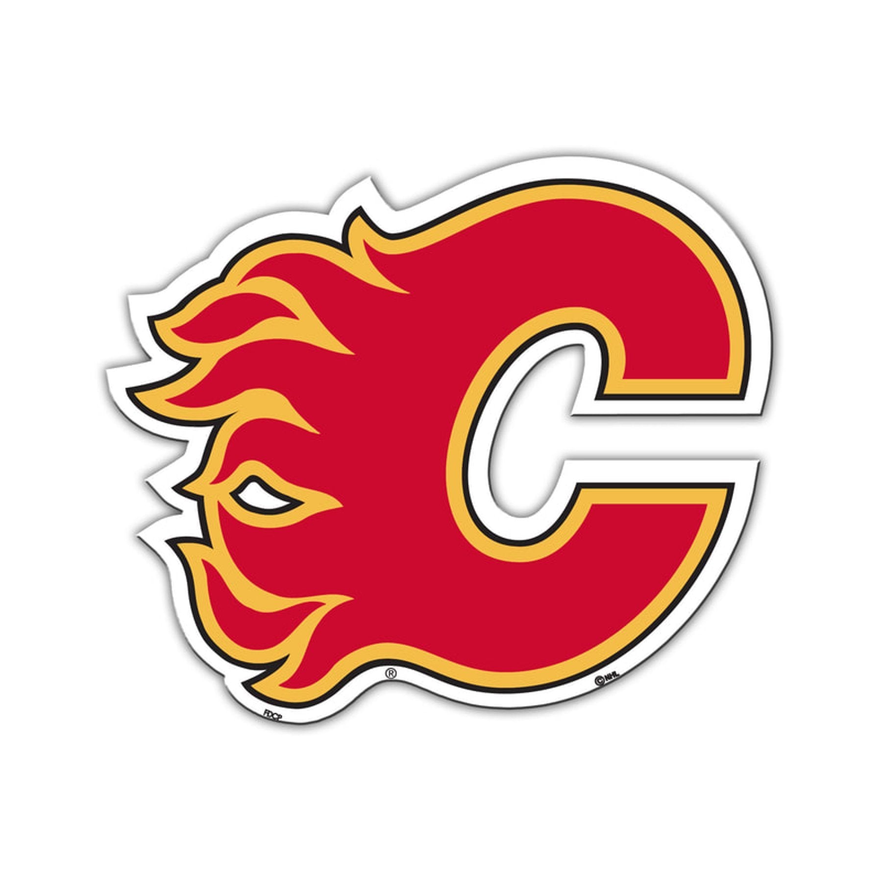 Calgary Flames 8 Inch Magnet, Logo Design, Vinyl Die Cut, Auto Home, Heavy Duty, Officially Licensed
