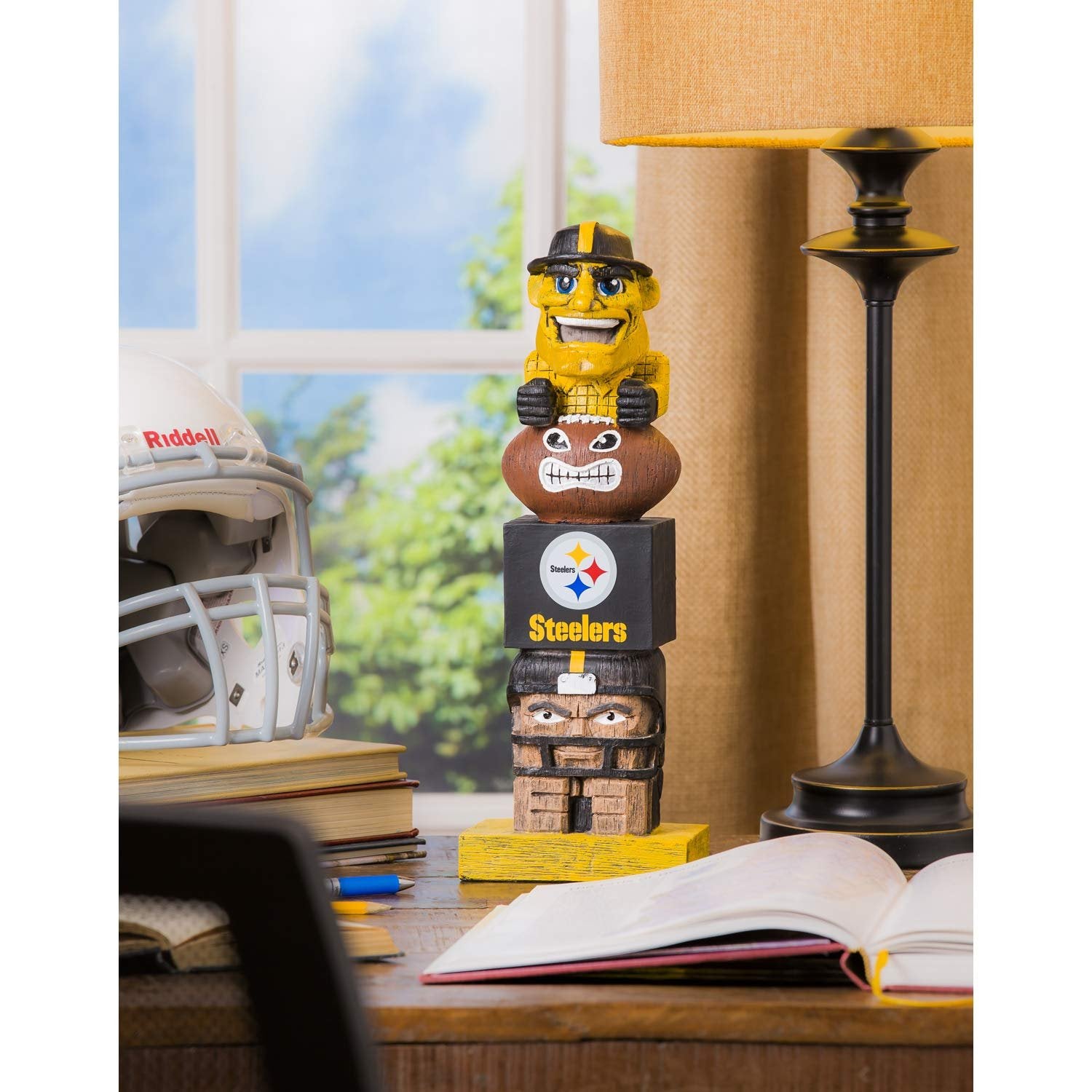 Pittsburgh Steelers Tiki Totem Garden Statue, Hand Painted Resin, 16 Inch, Indoor Outdoor Decor, Officially Licensed
