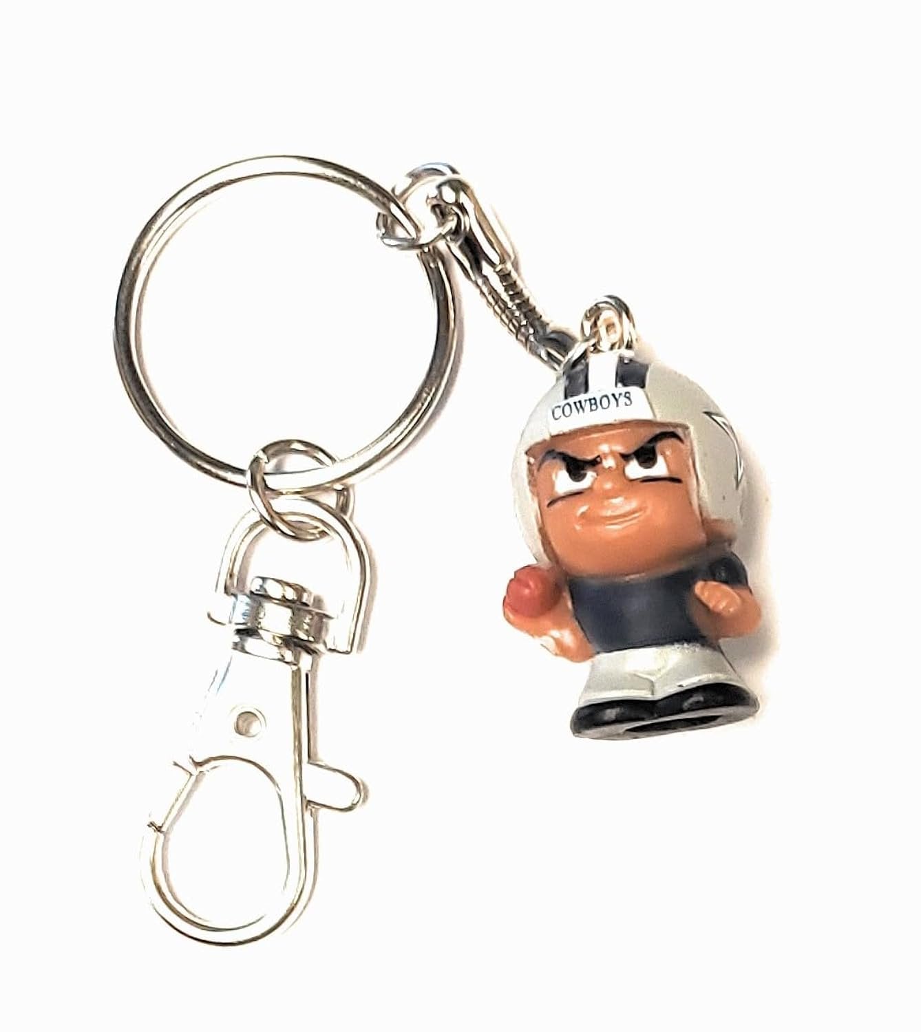Dallas Cowboys Keychain Carabiner, 1 Inch Teeny Mate Player, Officially Licensed