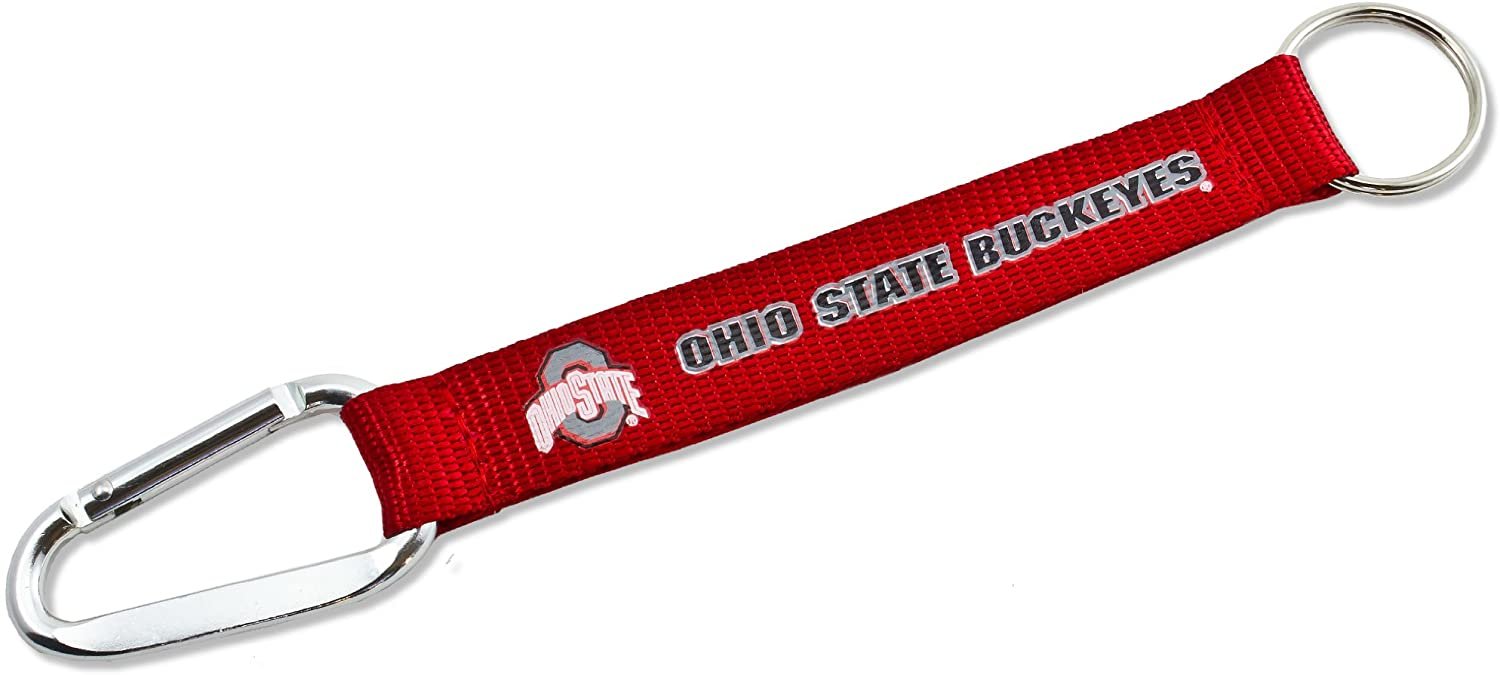 Ohio State University Buckeyes Carabiner Lanyard Keychain with Key Ring