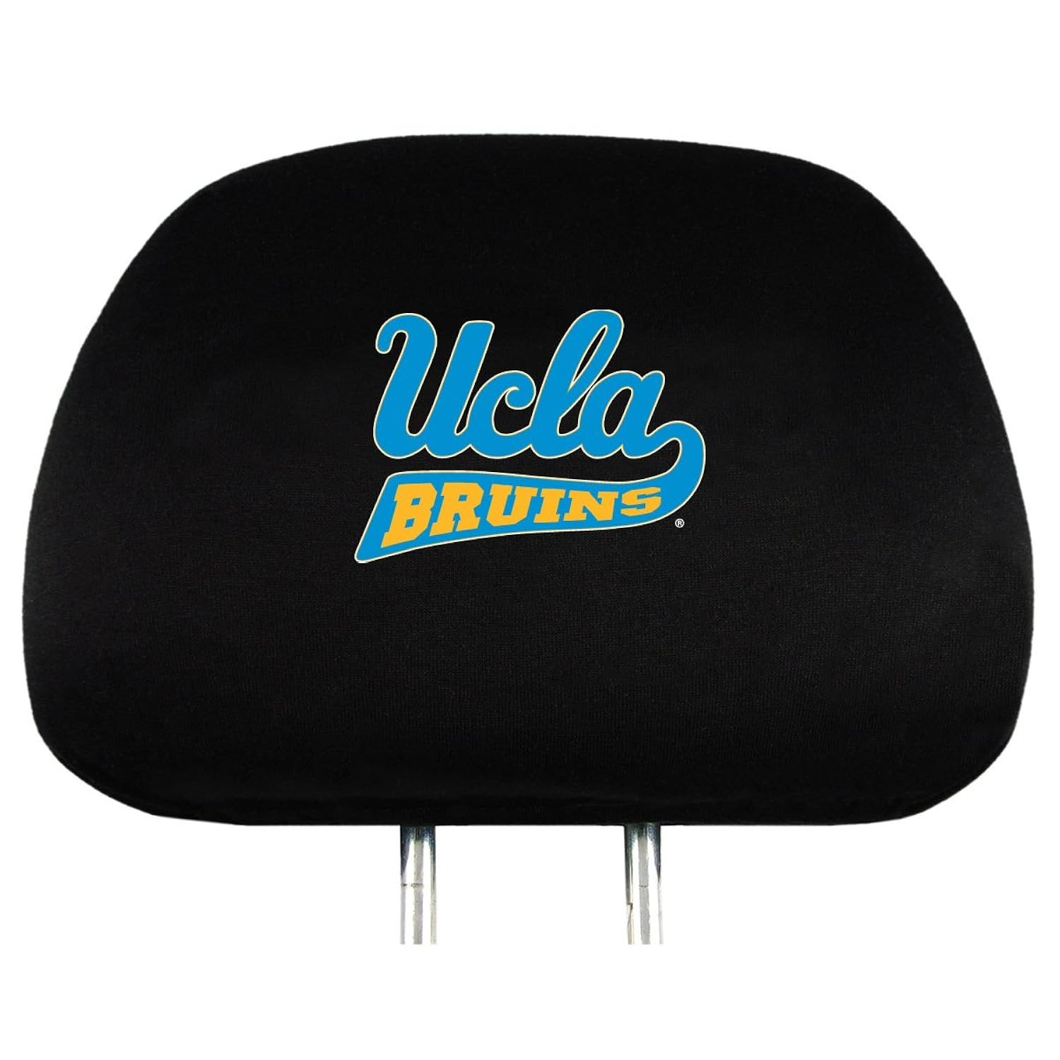 University of California Los Angeles UCLA Bruins Pair of Premium Auto Head Rest Covers, Embroidered, Black Elastic, 14x10 Inch