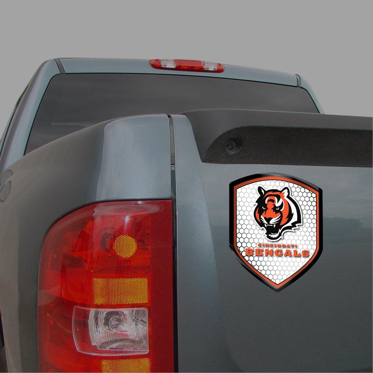 Cincinnati Bengals High Intensity Reflector, Shield Design, 2.5x3.5 Inch, Full Adhesive Backing, Officially Licensed
