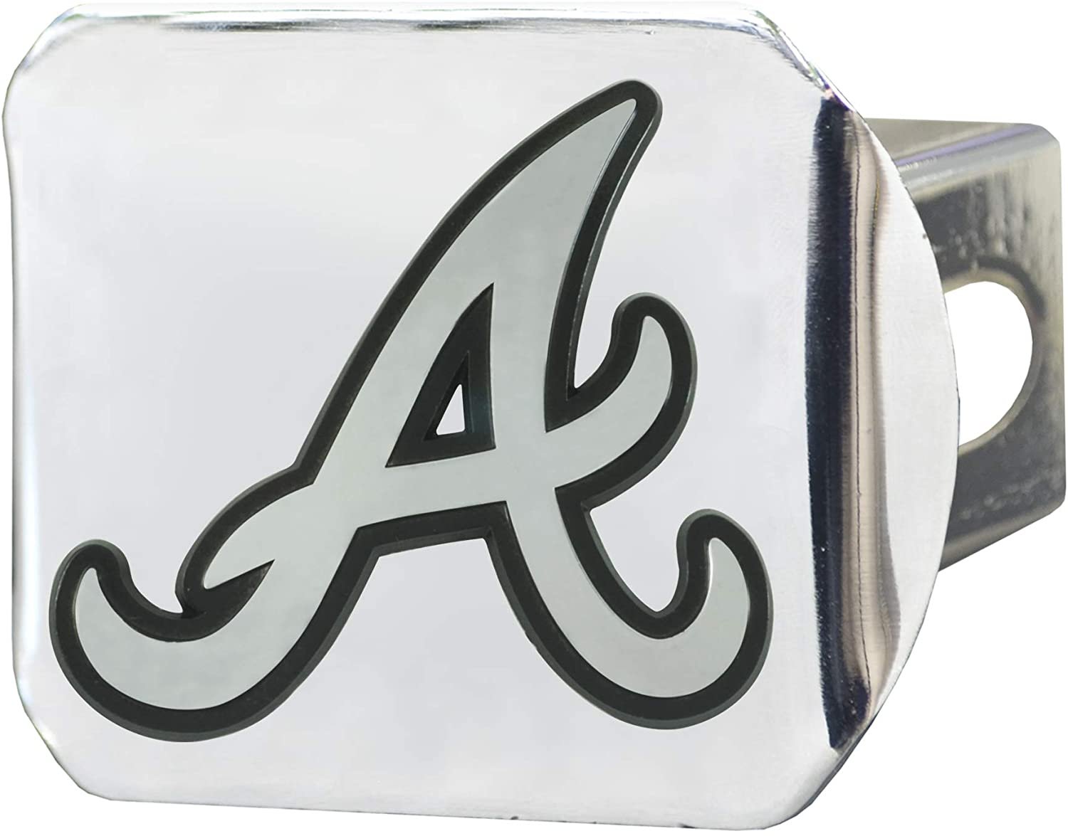 Atlanta Braves Hitch Cover Solid Metal with Raised Chrome Metal Emblem 2" Square Type III