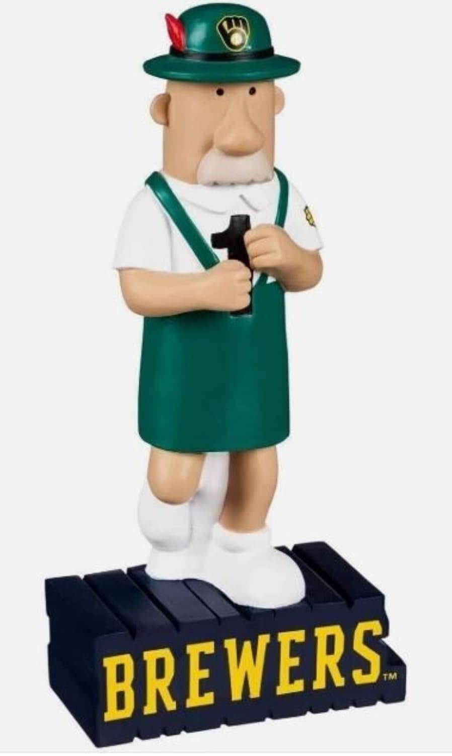Milwaukee Brewers Bratwurst Mascot Outdoor Garden Desk Statue, Resin, Hand Painted, 12", MLB Theme