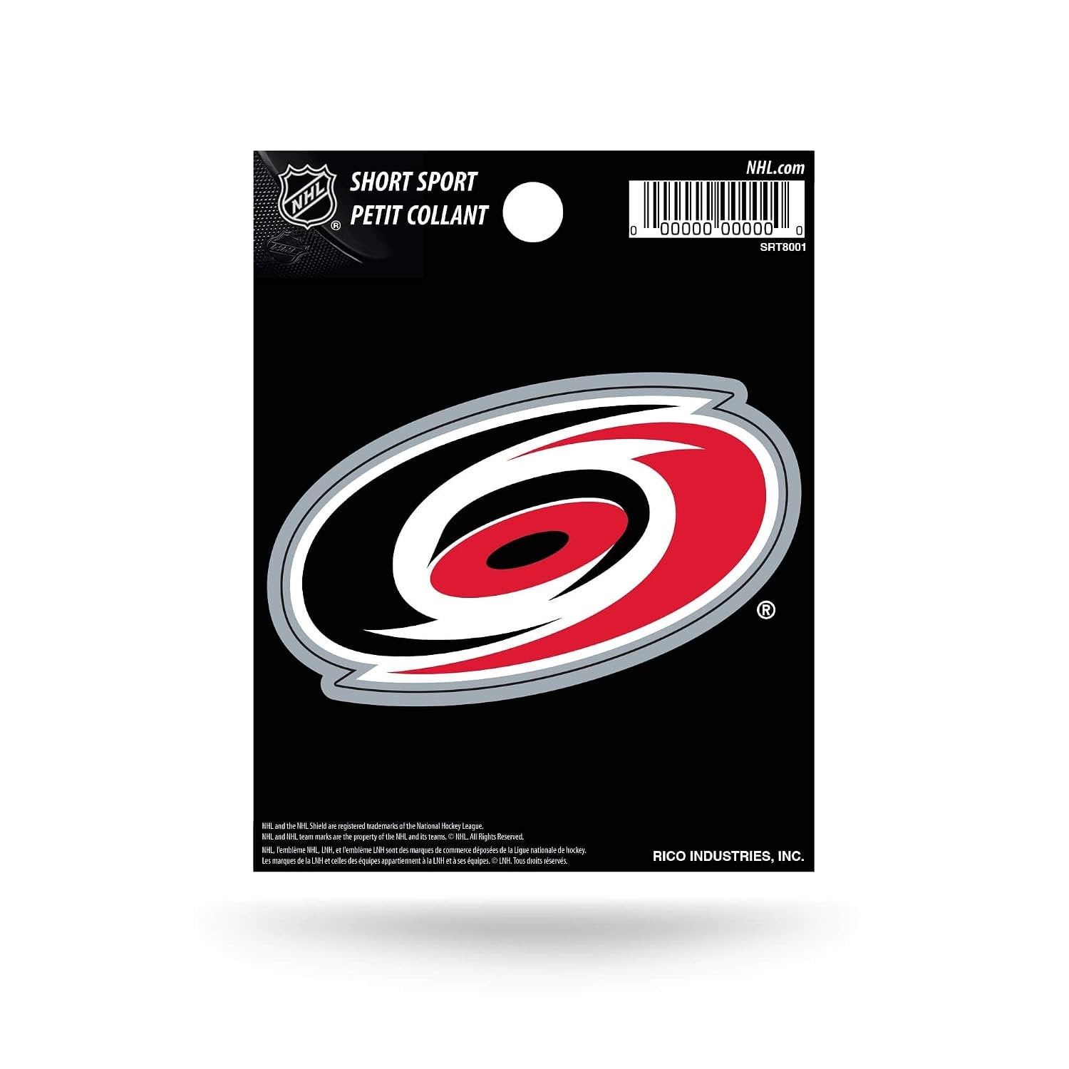 Carolina Hurricanes 3 Inch Die Cut Sticker Decal, Primary Logo, Flat Vinyl, Full Adhesive Backing, Peel and Stick Application, Officially Licensed, Made in the USA