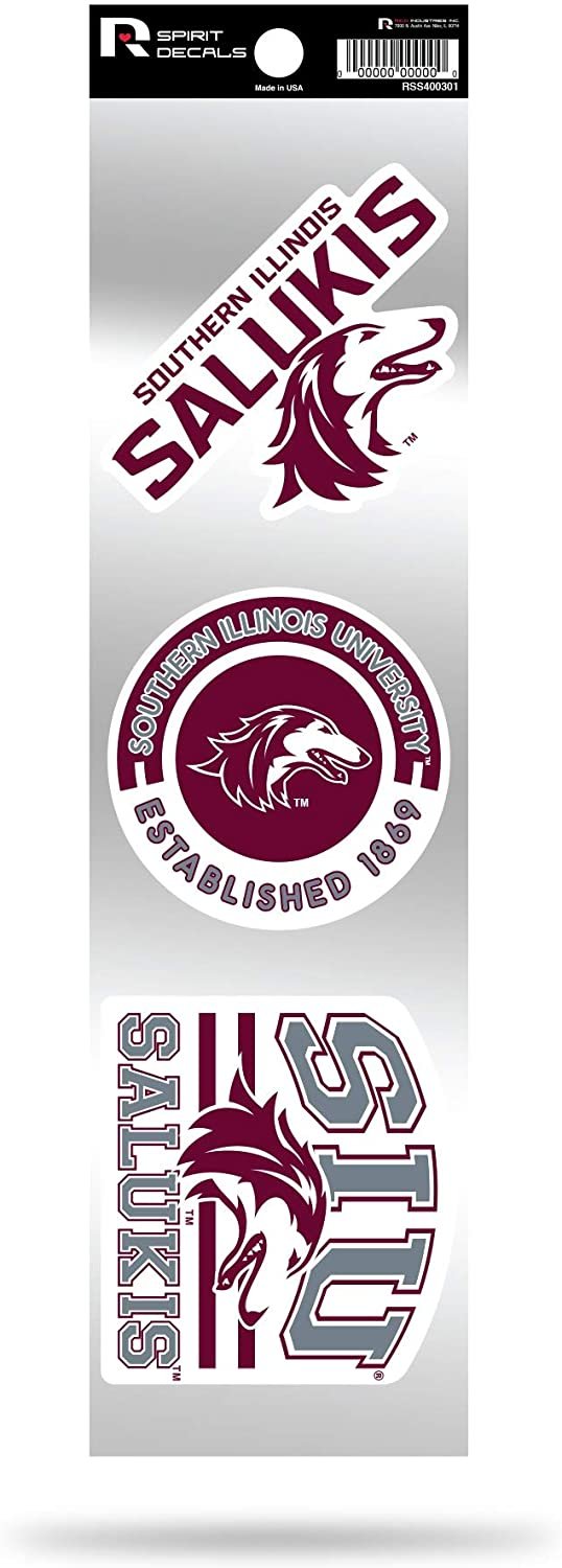 Southern Illinois Salukis SIU Triple Retro Throwback Spirit Decals Flat Vinyl Auto Home Sticker Sheet University of