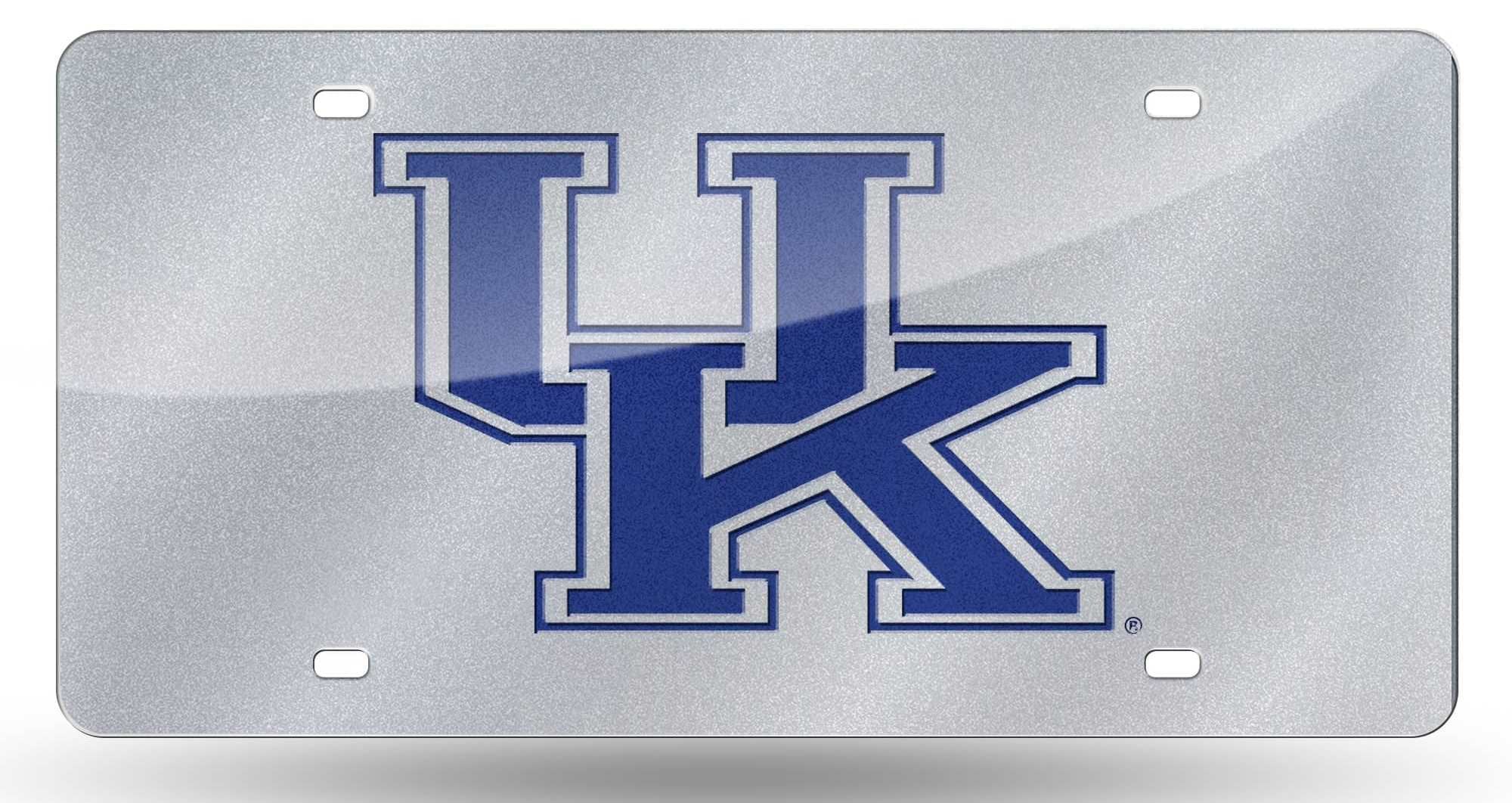 University of Kentucky Wildats Premium Laser Cut Tag License Plate, Bling Design, Mirrored Acrylic Inlaid, 12x6 Inch, Officially Licensed