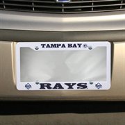 Tampa Bay Rays License Plate Frame Tag Cover, White Plastic, 12x6 Inch, Officially Licensed